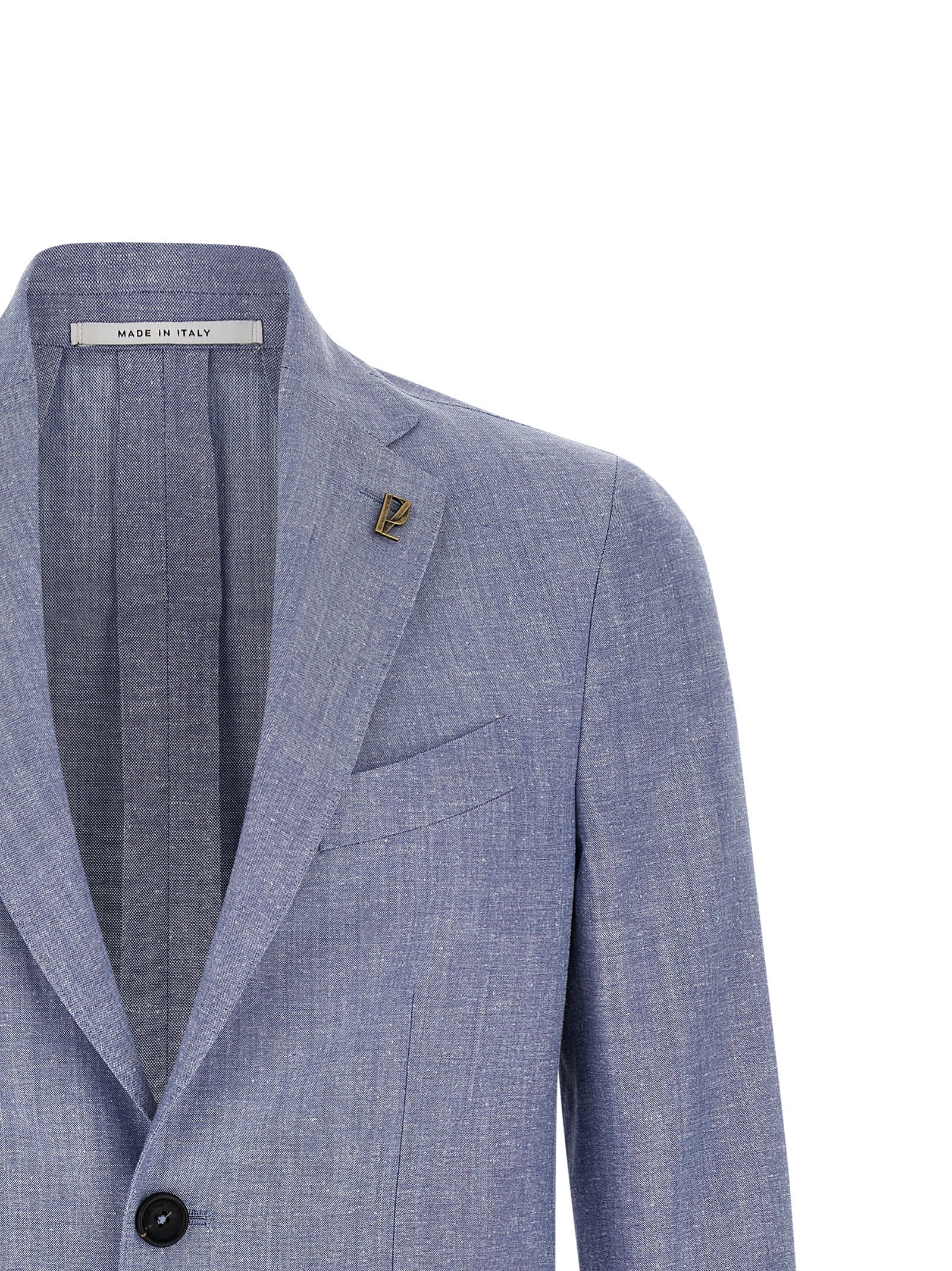 Pal Zileri Brera Unstructured Blazer Wool Silk Linen Light Blue-thumbmail-3