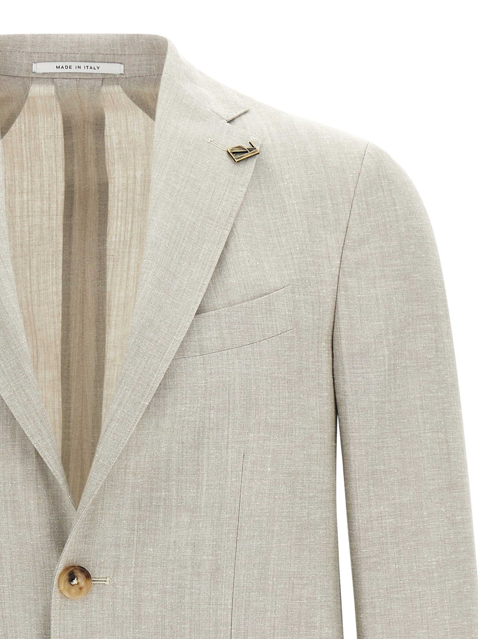 Pal Zileri Brera Unstructured Blazer Wool Cotton Linen Beige-thumbmail-3