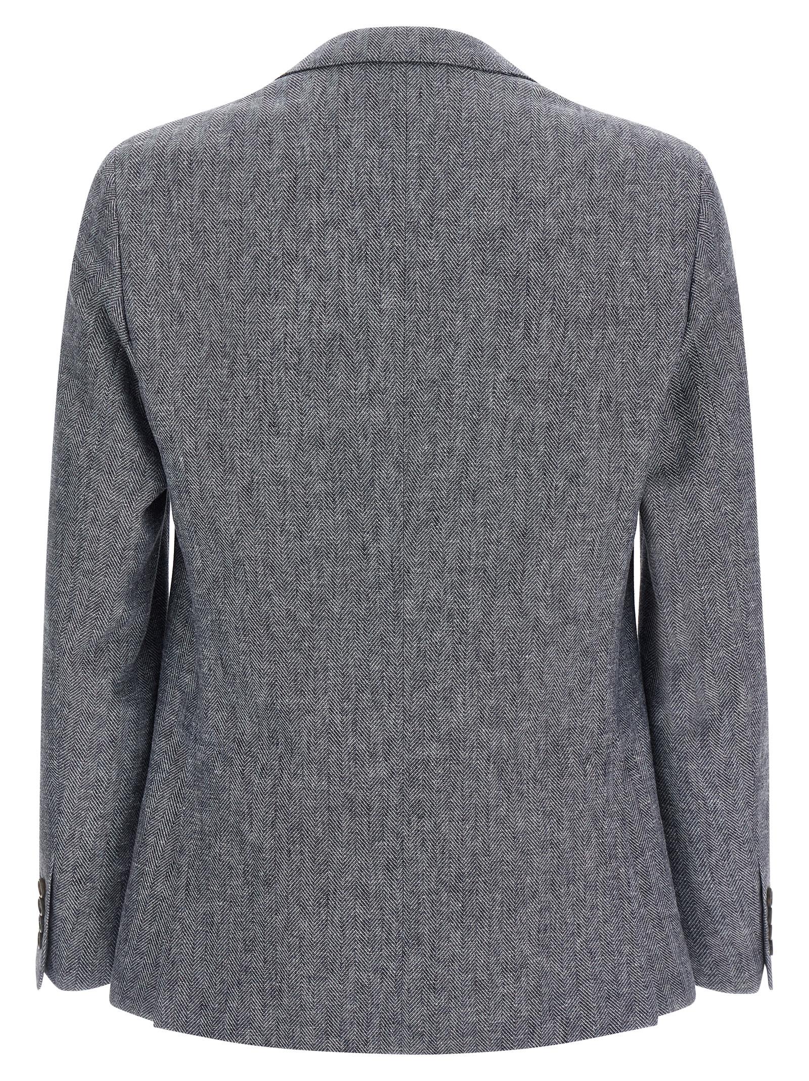 Pal Zileri 'Brera' Single-Breasted Linen Blend Blazer Grey-thumbmail-2