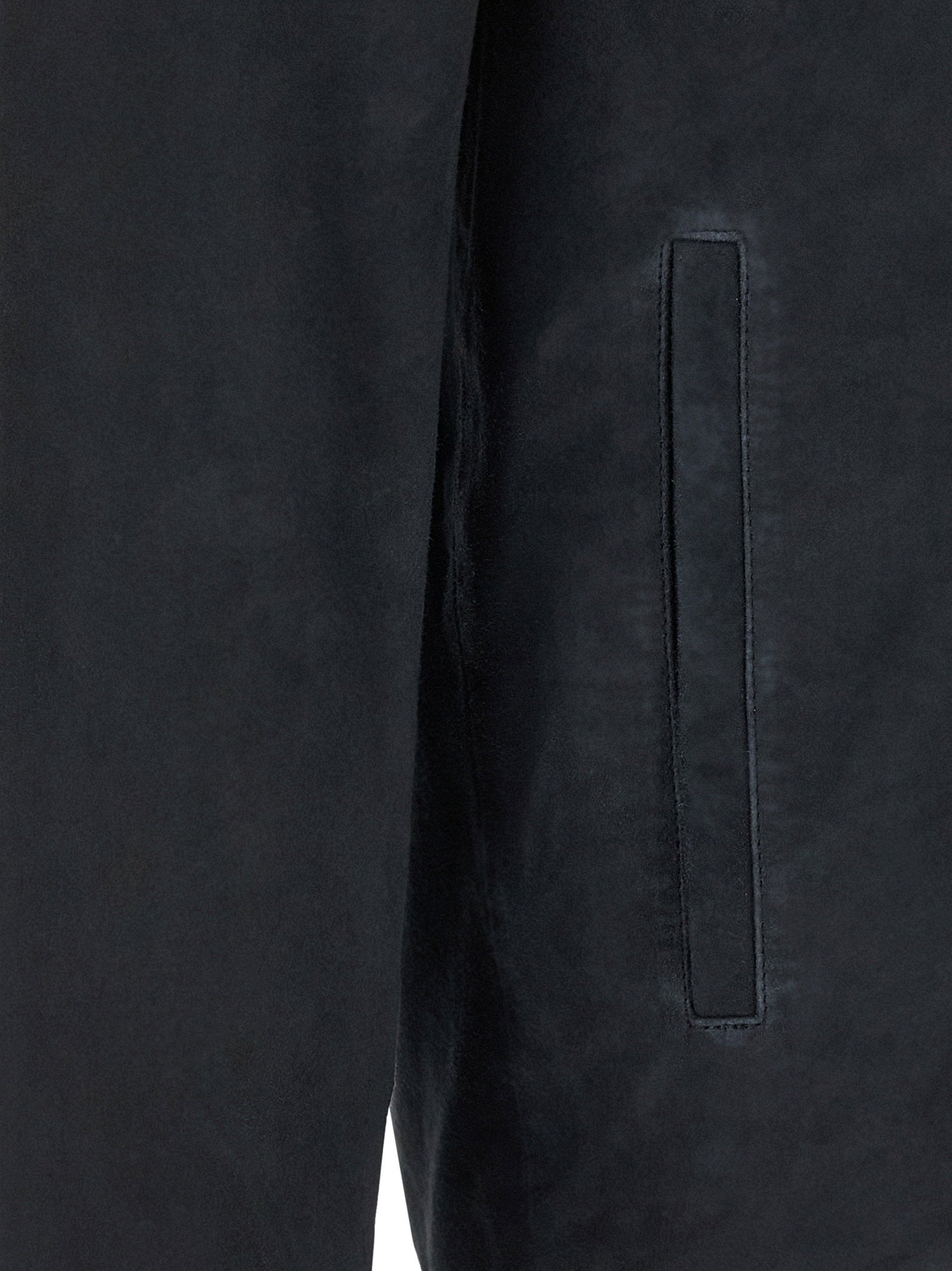 Achteraanzicht van de Pal Zileri suède overshirt in blauw