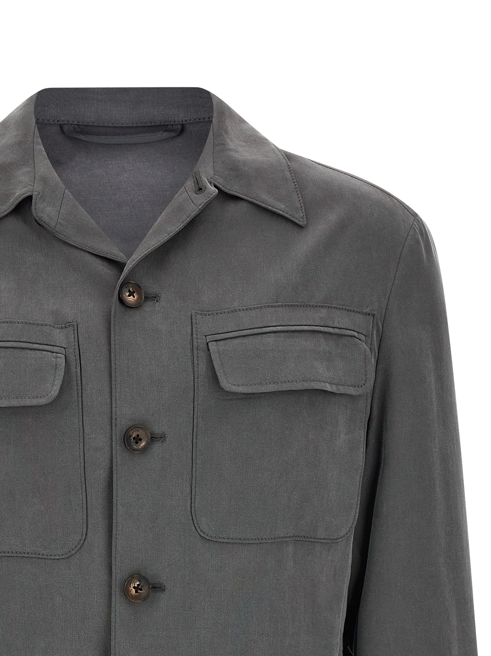 Pal Zileri Effortless Capsule Overshirt Dark Grey-thumbmail-3