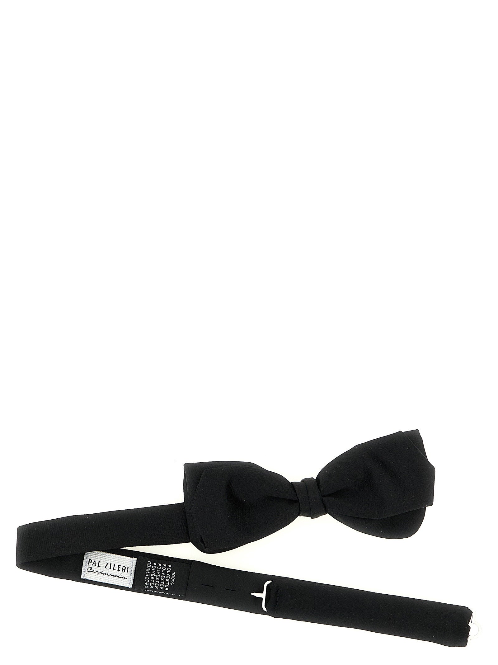Pal Zileri Bow Tie in Silk Satin with Adjustable Closure Black Other Pal Zileri