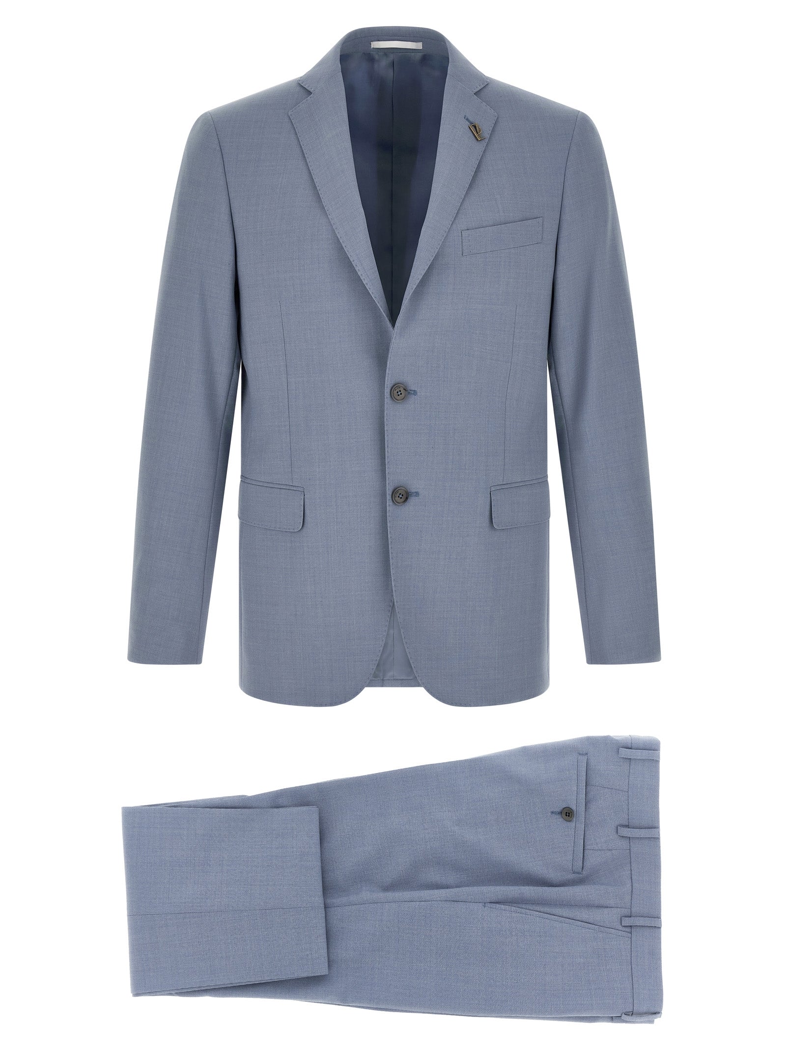 Pal Zileri Lord Wool-Blend Mélange Suit Light Blue