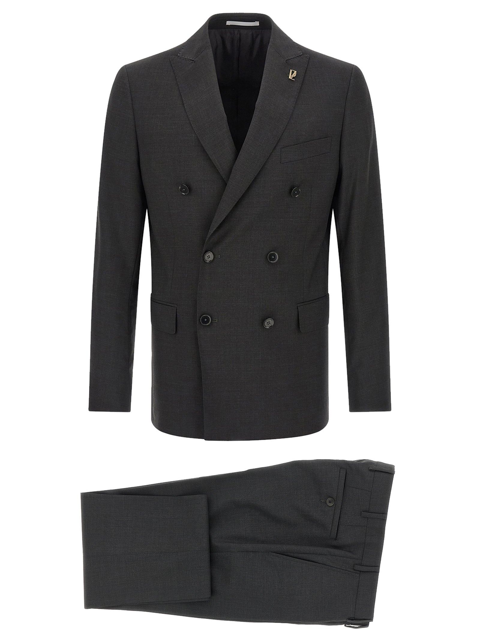 Pal Zileri Lord Double-Breasted Wool Suit Zwart