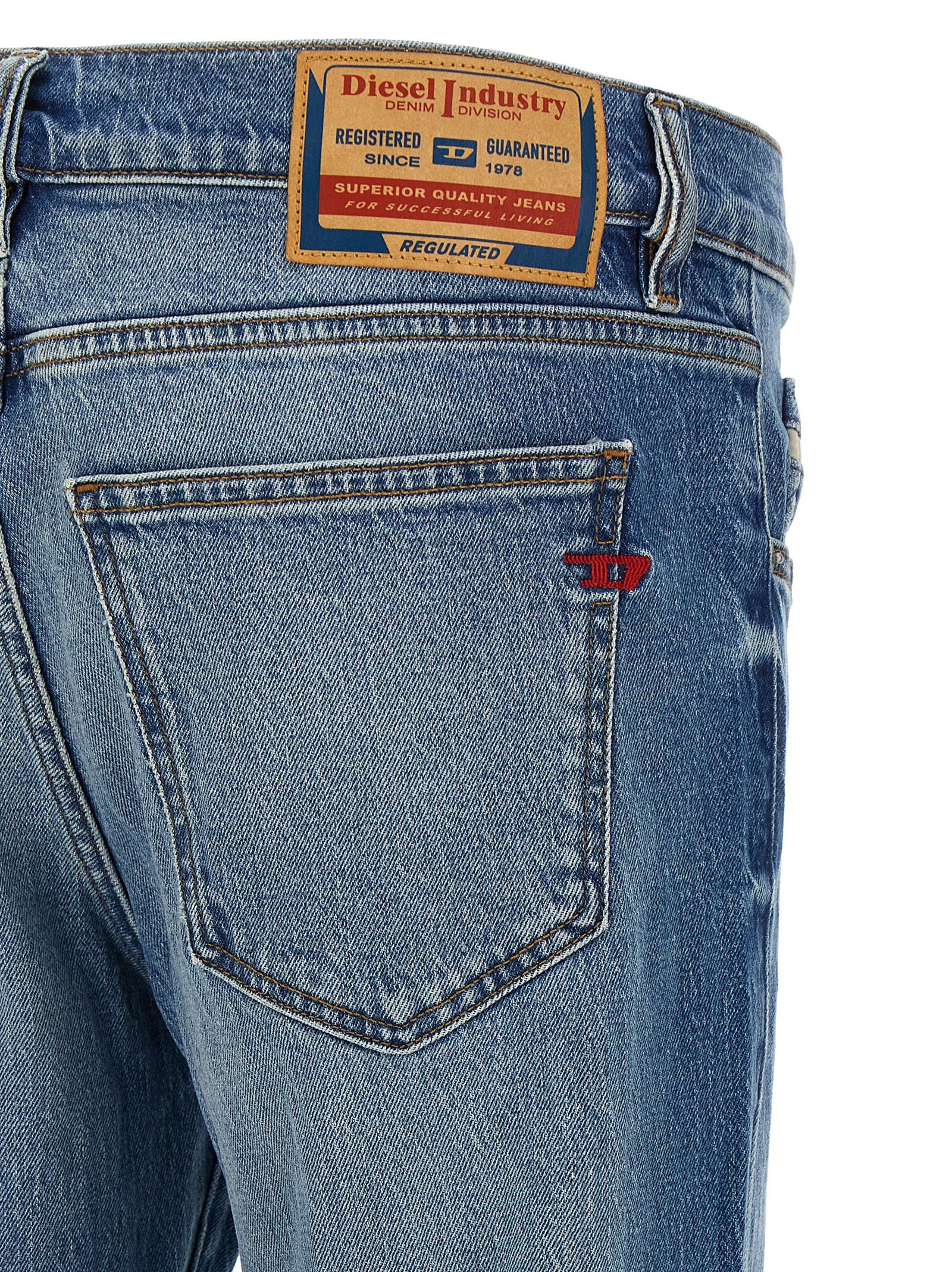 Diesel D-Strukt jeans zwart, detail stiksels
