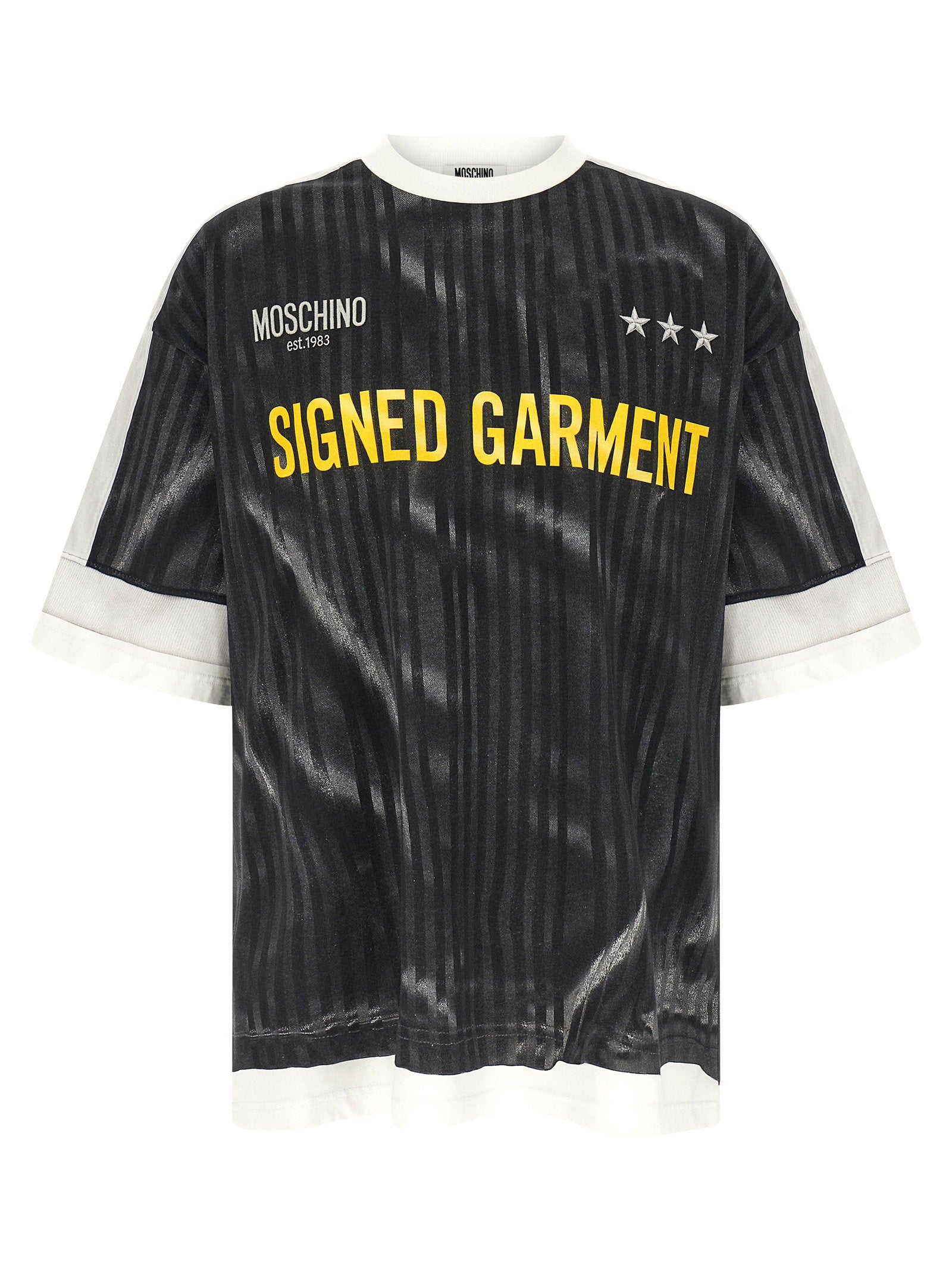 Moschino T-shirt met Trompe-l'œil Voetbalshirtprint