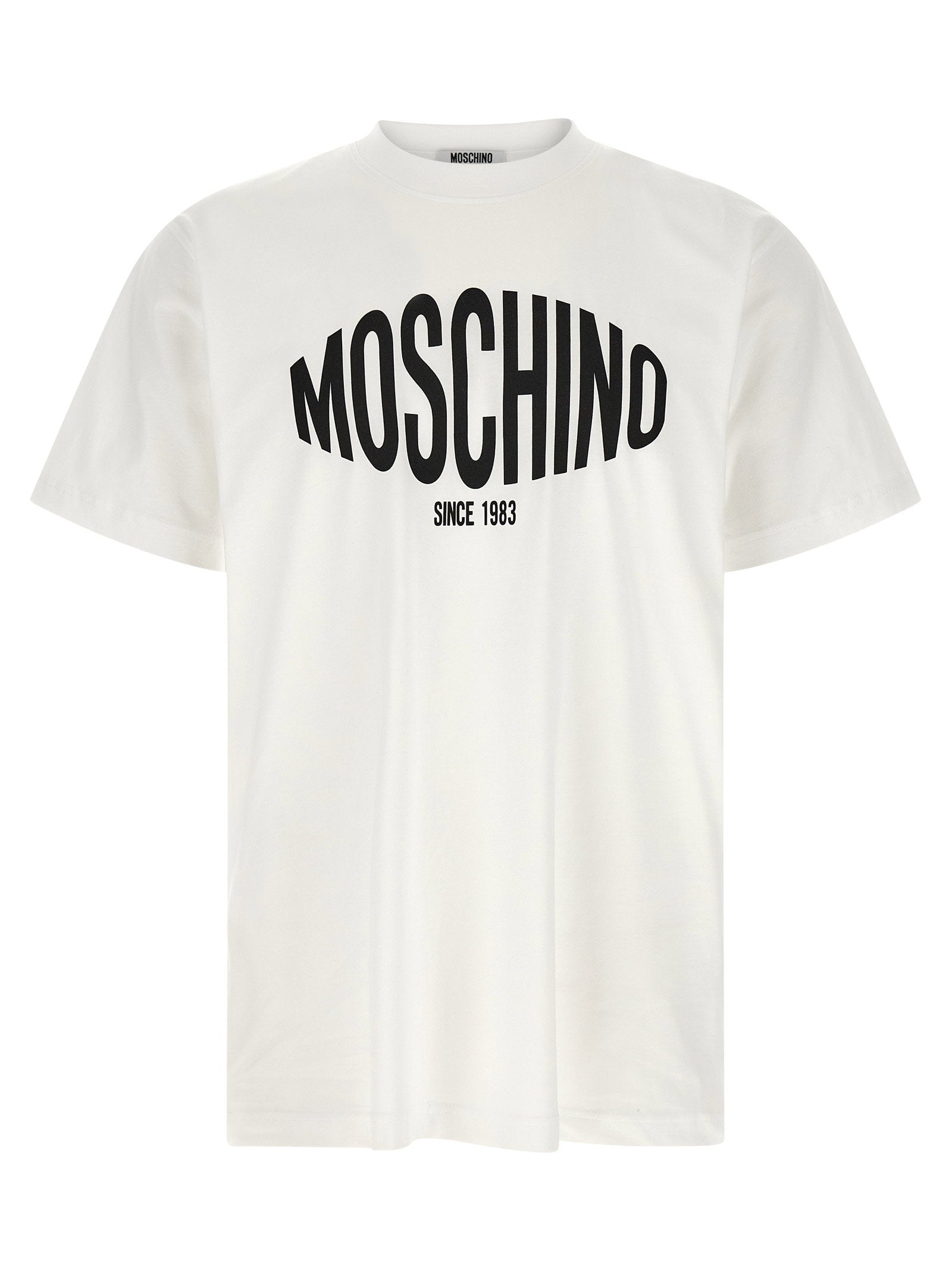 Moschino Logo T-shirt Wit Katoen Regular Fit Topwear Moschino