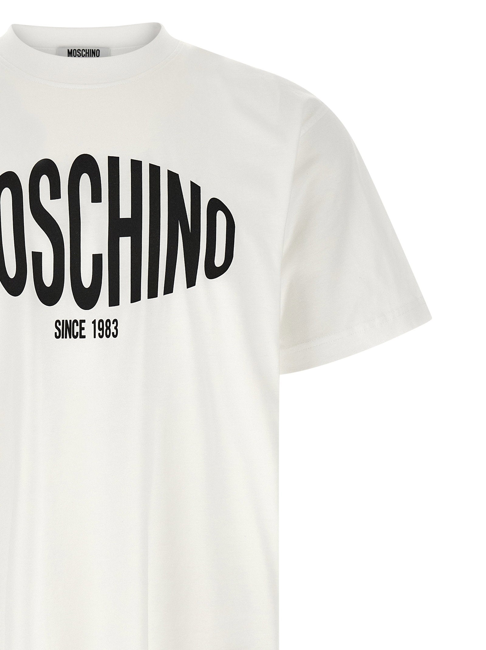 Moschino Logo T-shirt Wit Katoen Regular Fit Topwear Moschino