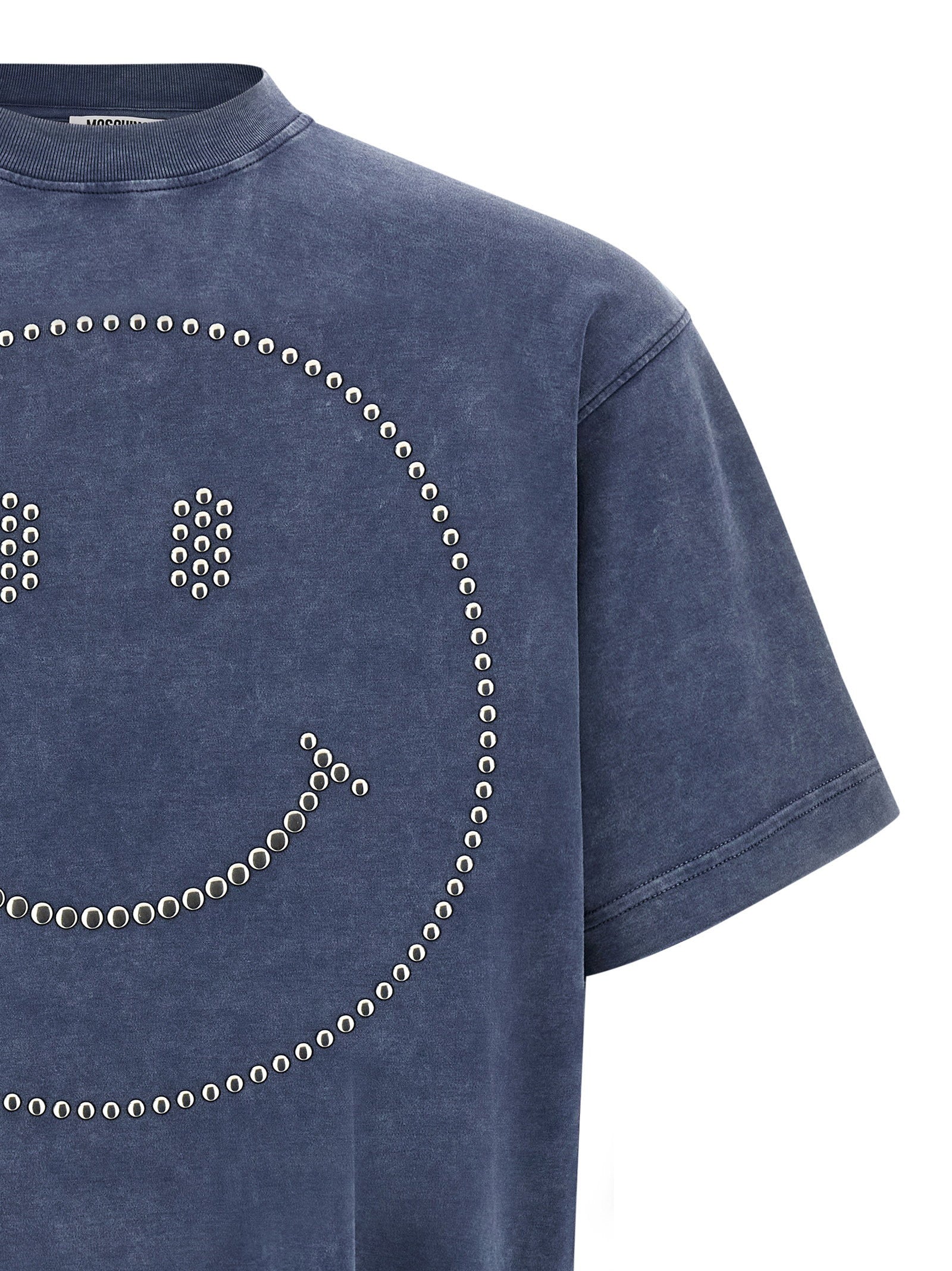 Moschino Smiley T-shirt, achteraanzicht met geborduurd logo