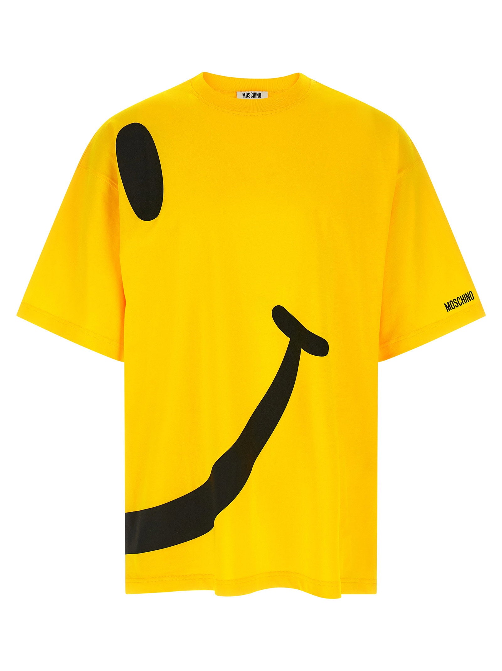 Moschino Smiley Biologisch Katoenen T-shirt Geel Topwear Moschino