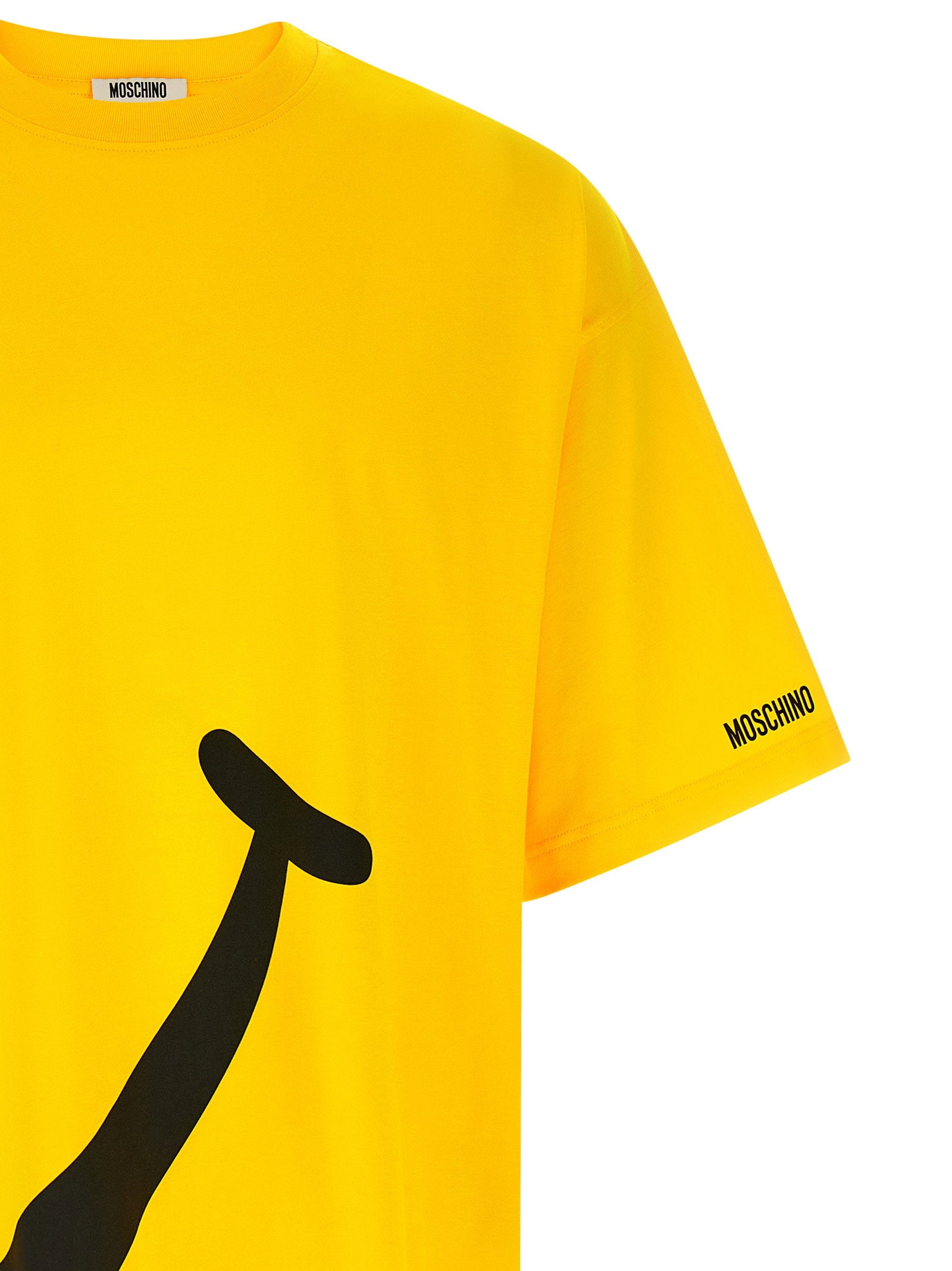 Moschino Smiley Biologisch Katoenen T-shirt Geel Topwear Moschino