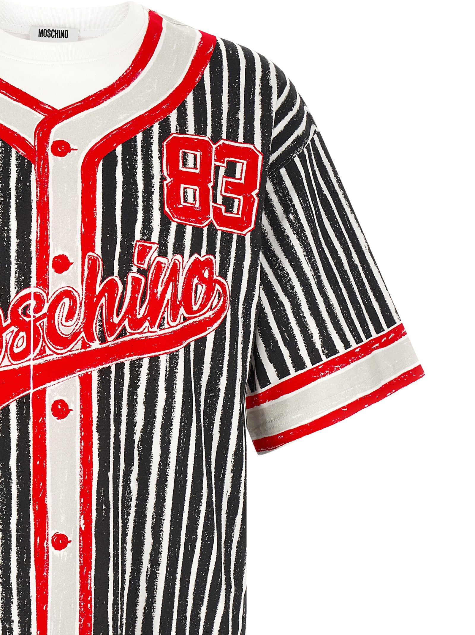Moschino Trompe-l'œil Print T-shirt Black/Red-thumbmail-3