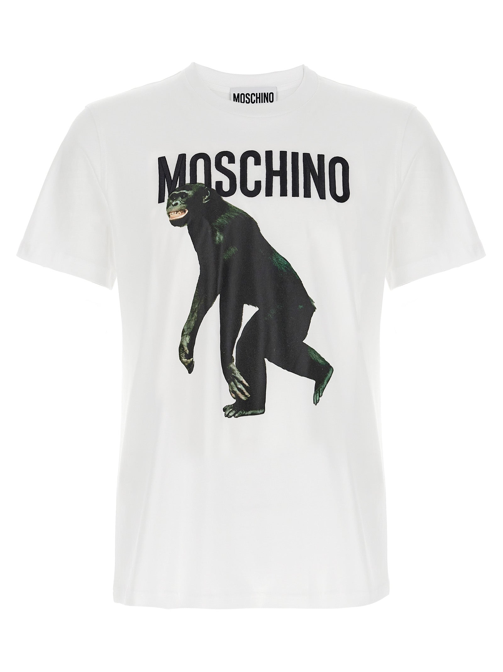 Moschino Printed Organic Cotton Jersey T-Shirt White