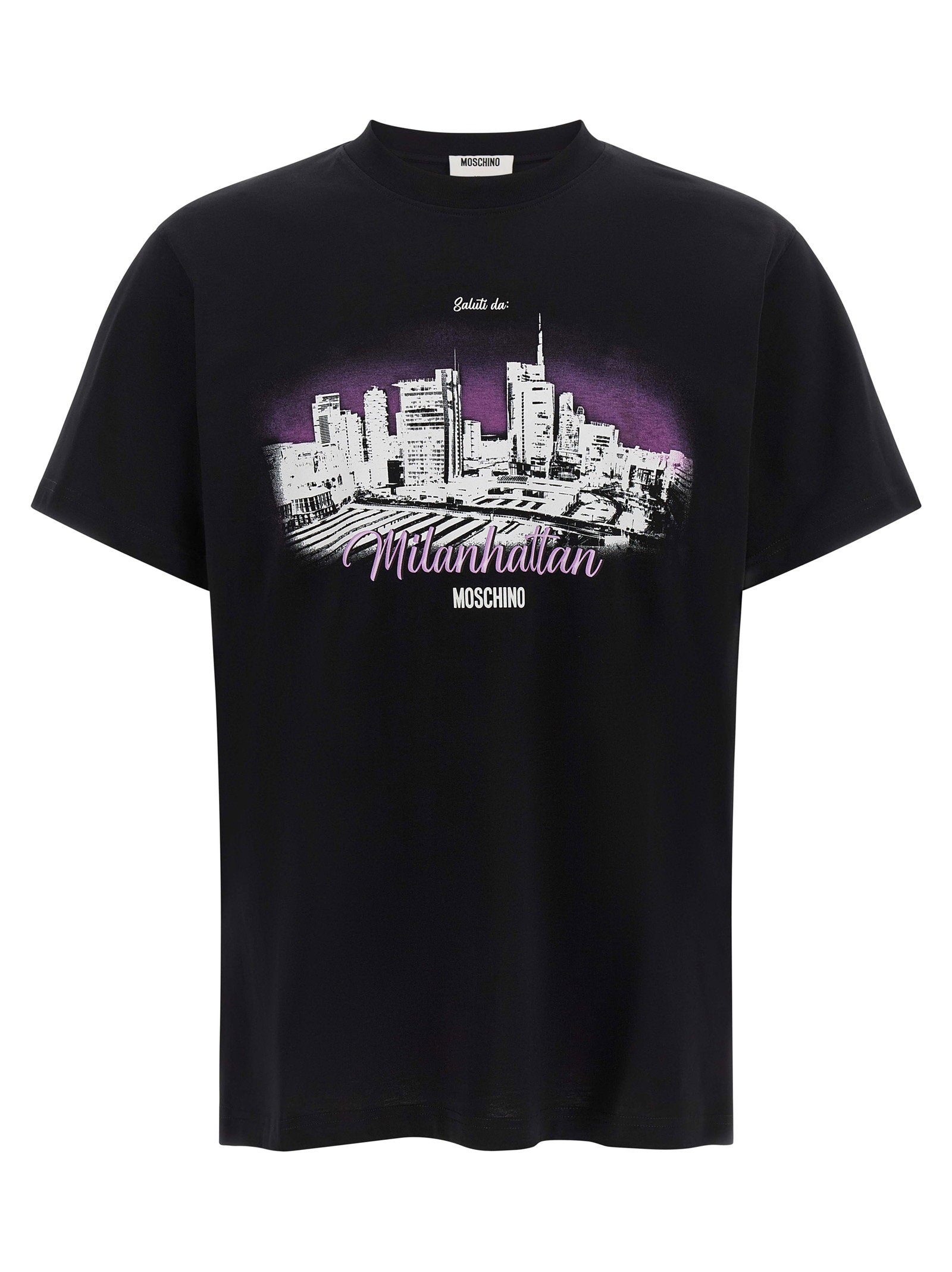 Moschino Milanhattan Print T-shirt Zwart Topwear Moschino