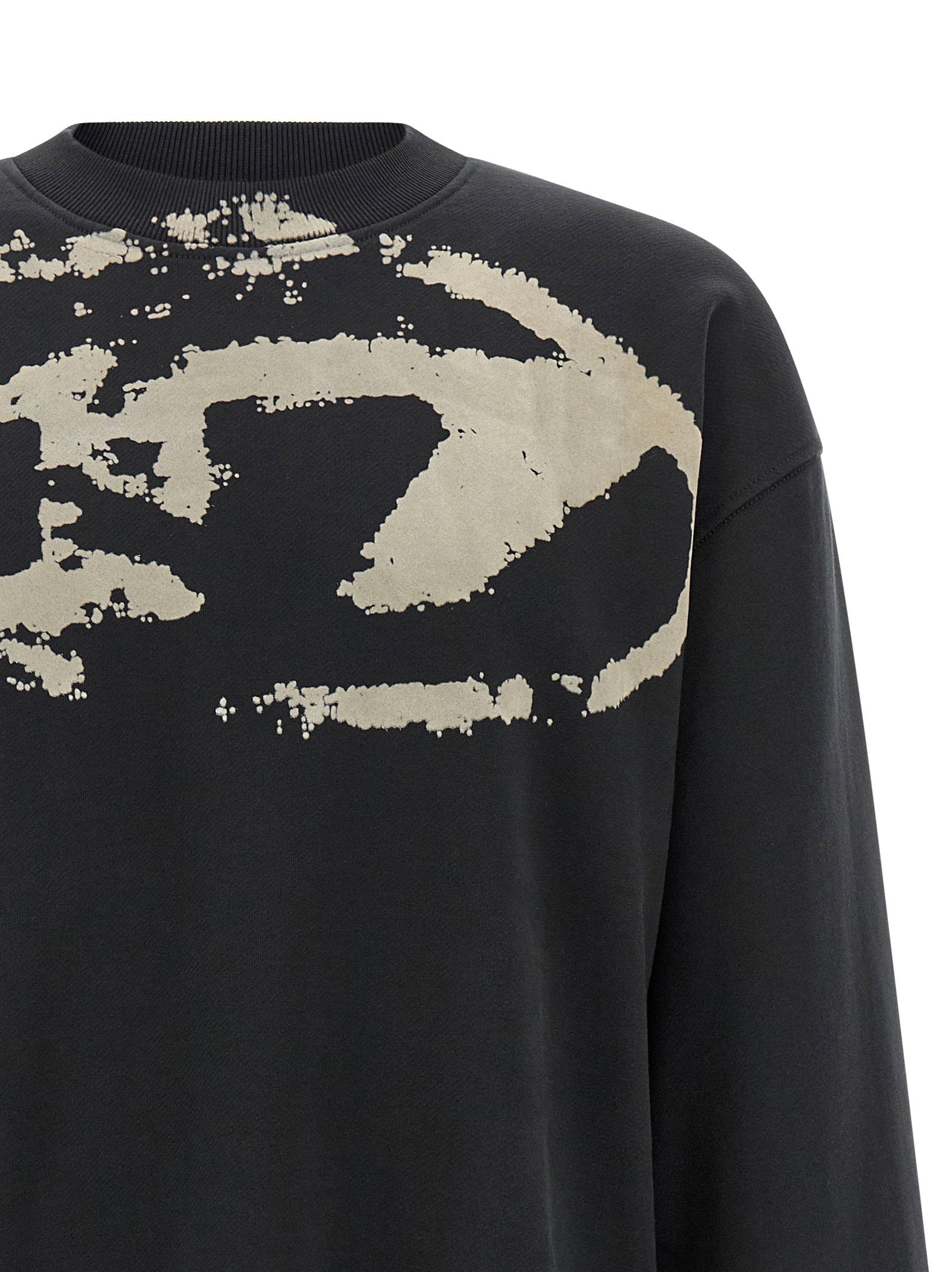 Diesel S-Boxt-N5 sweatshirt detail van geflockt Oval D-logo