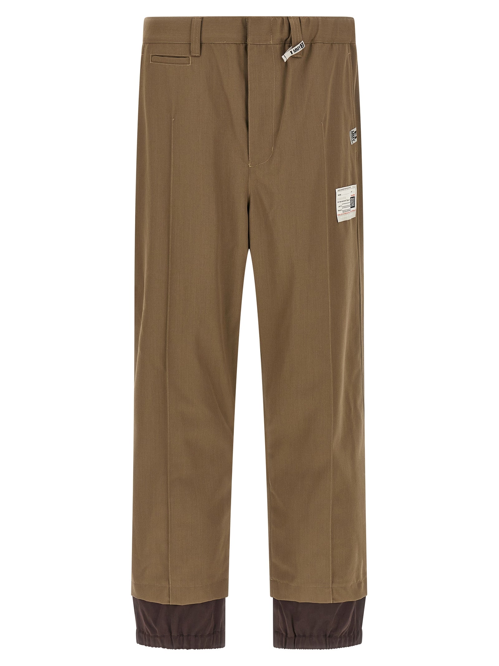 Maison Mihara Yasuhiro Mix Layered Wool Gabardine Pants Brown