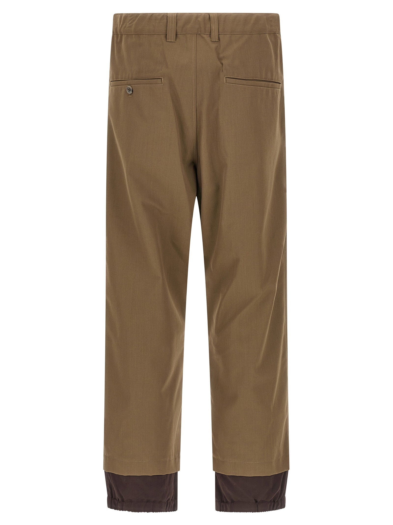 Maison Mihara Yasuhiro Mix Layered Wol Gabardine Pantalon Bruin-thumbmail-2