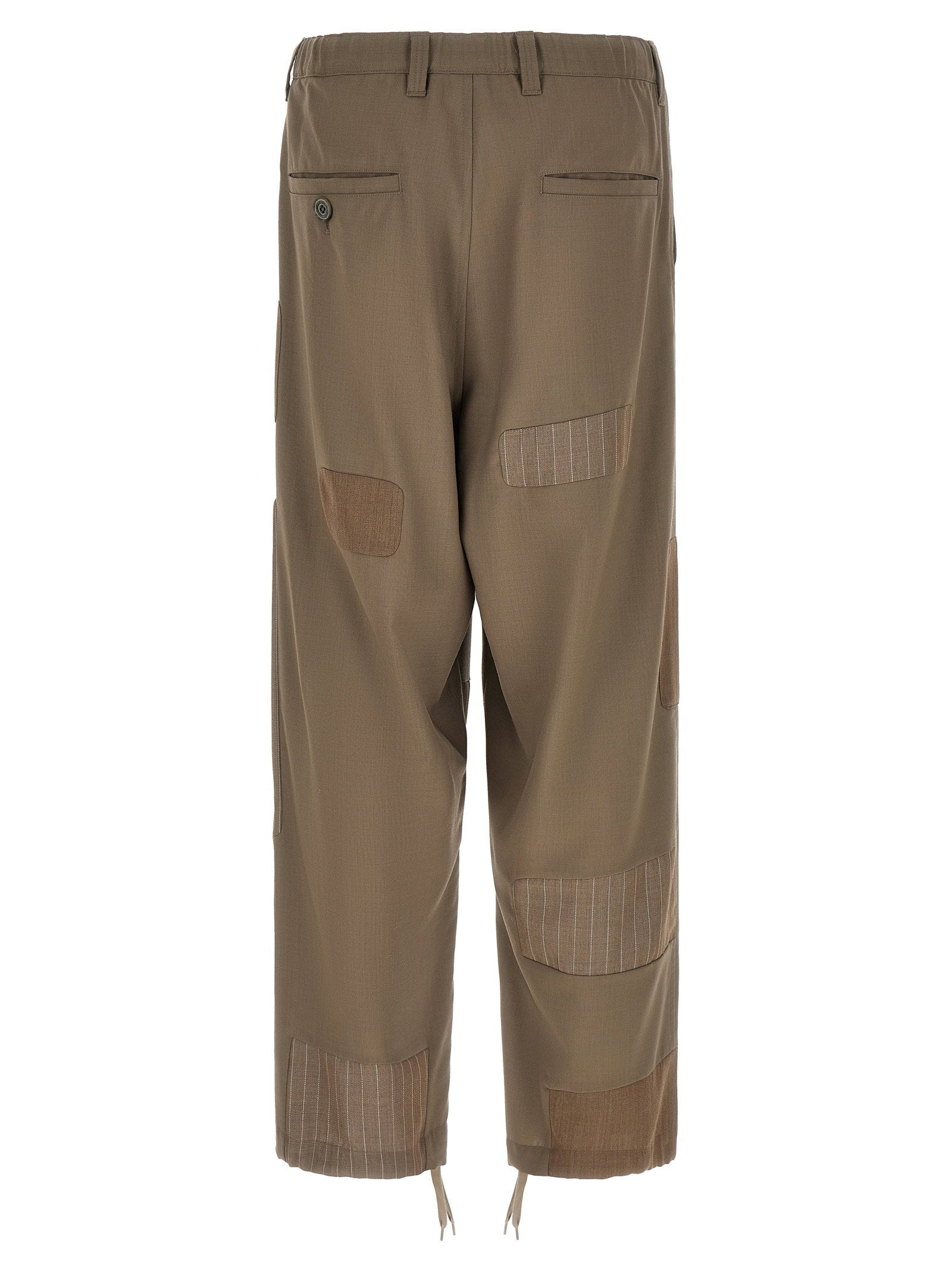 Maison Mihara Yasuhiro Repaired Wool Patchwork Pants Beige Trousers Maison Mihara Yasuhiro
