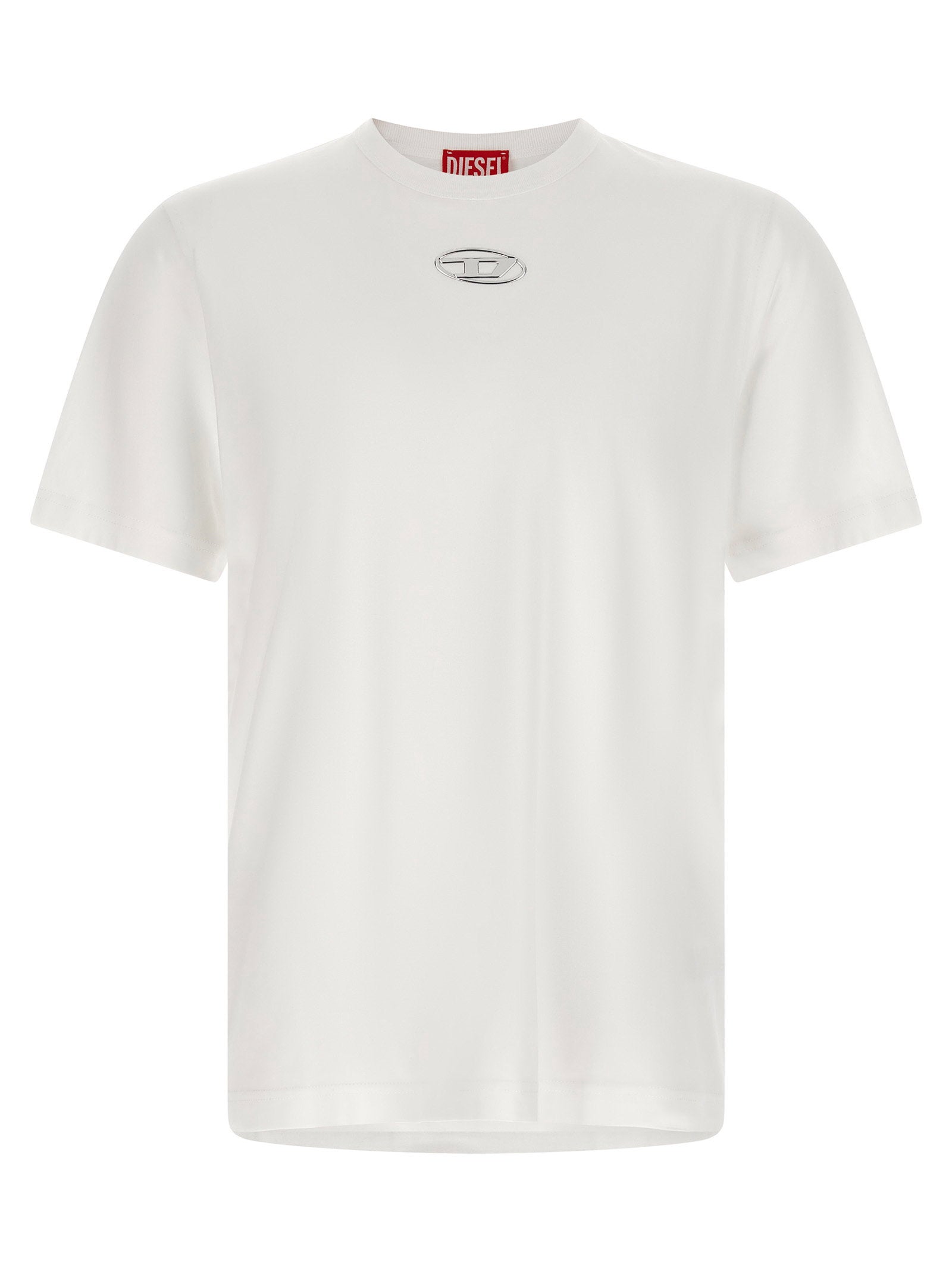 Diesel T-adjust-od Oval D Katoenen T-shirt Wit Topwear Diesel