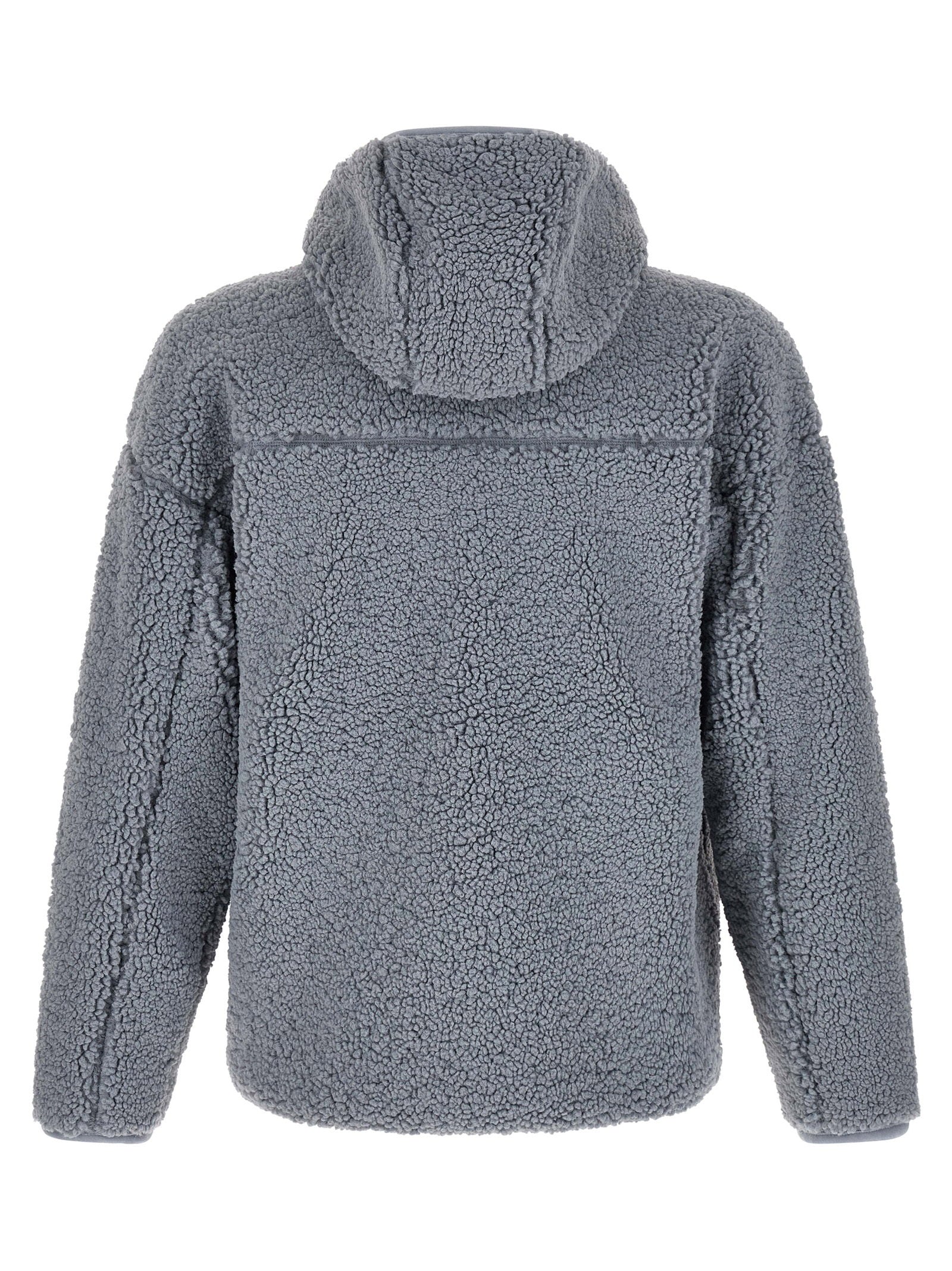 Diesel S-Zat Teddyfleece Hoodie met Rits Grijs-thumbmail-2