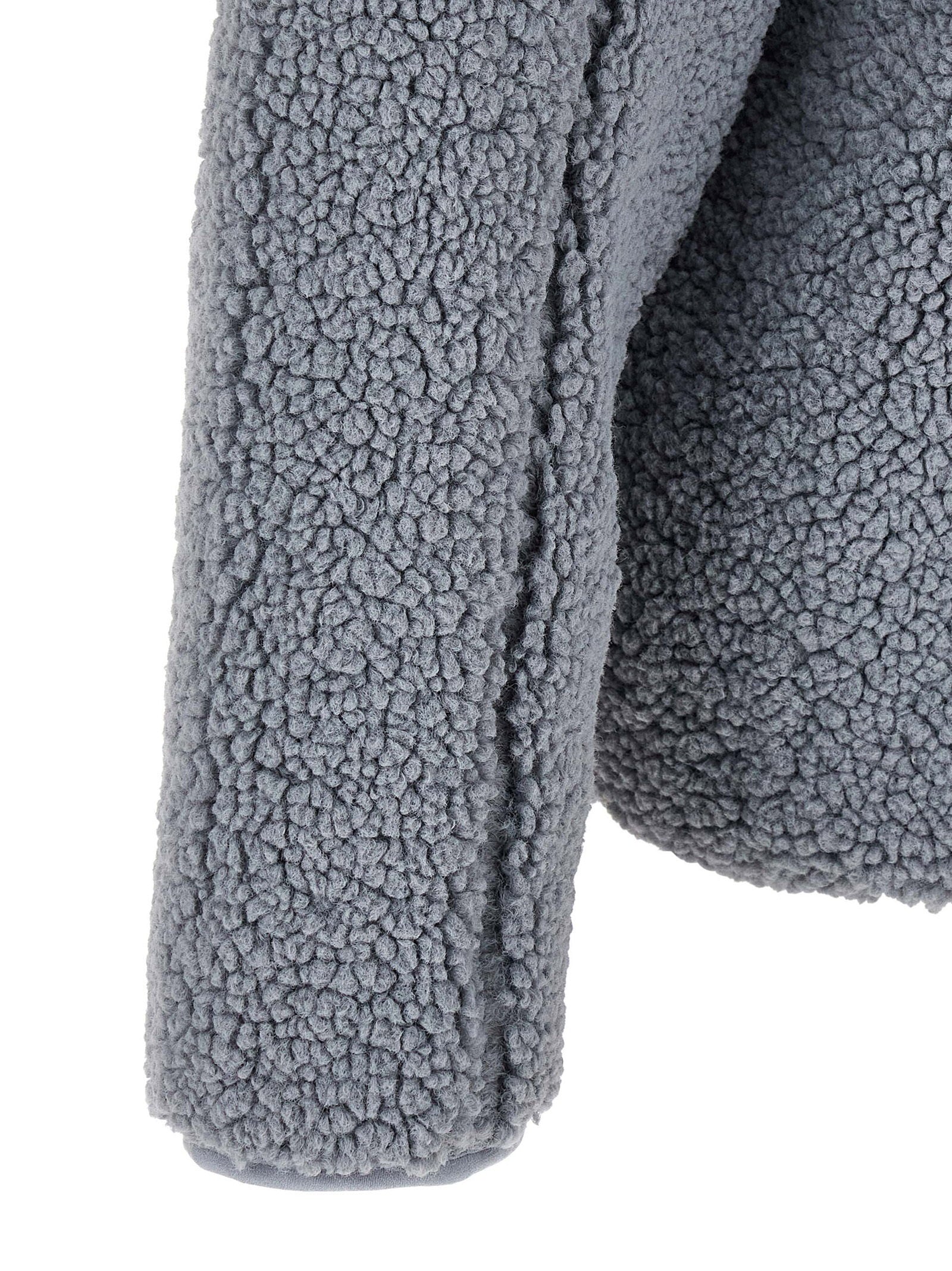 Diesel S-Zat Teddyfleece Hoodie met Rits Grijs-thumbmail-4