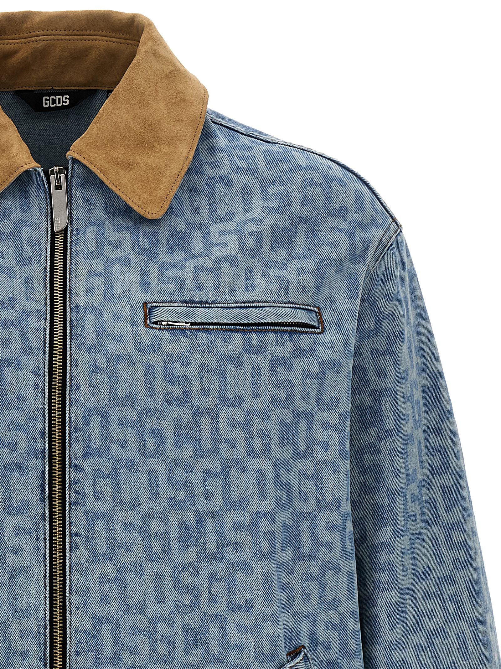 GCDS Monogram Denim Jacket Light Blue-thumbmail-3