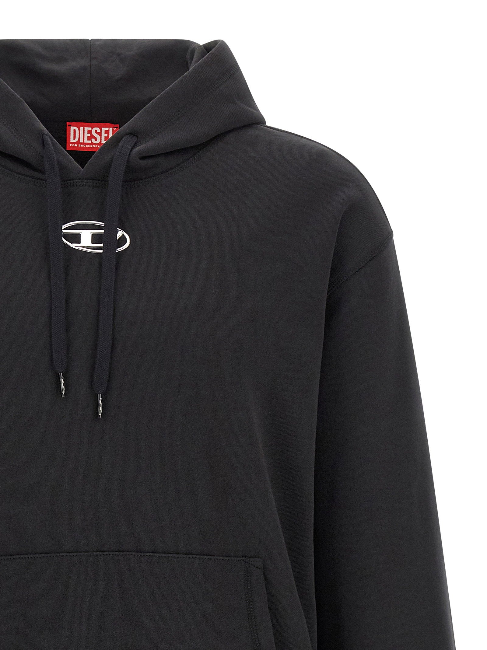 Diesel S-Norm-Hood Oval D Logo Hoodie Zwart Topwear Diesel