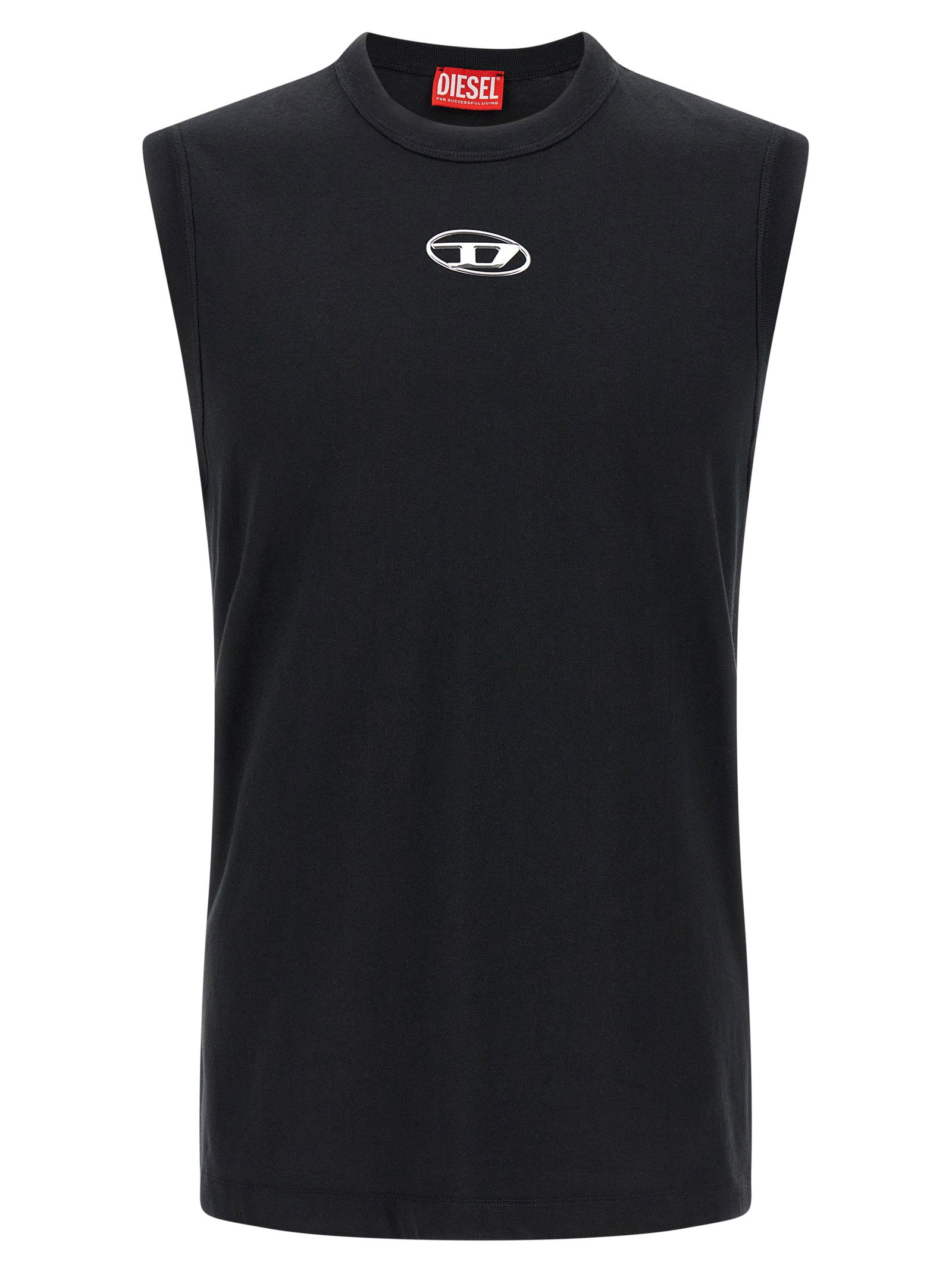 Diesel T-Bisco-Iod Metalen Oval D Tanktop Zwart-thumbmail-1