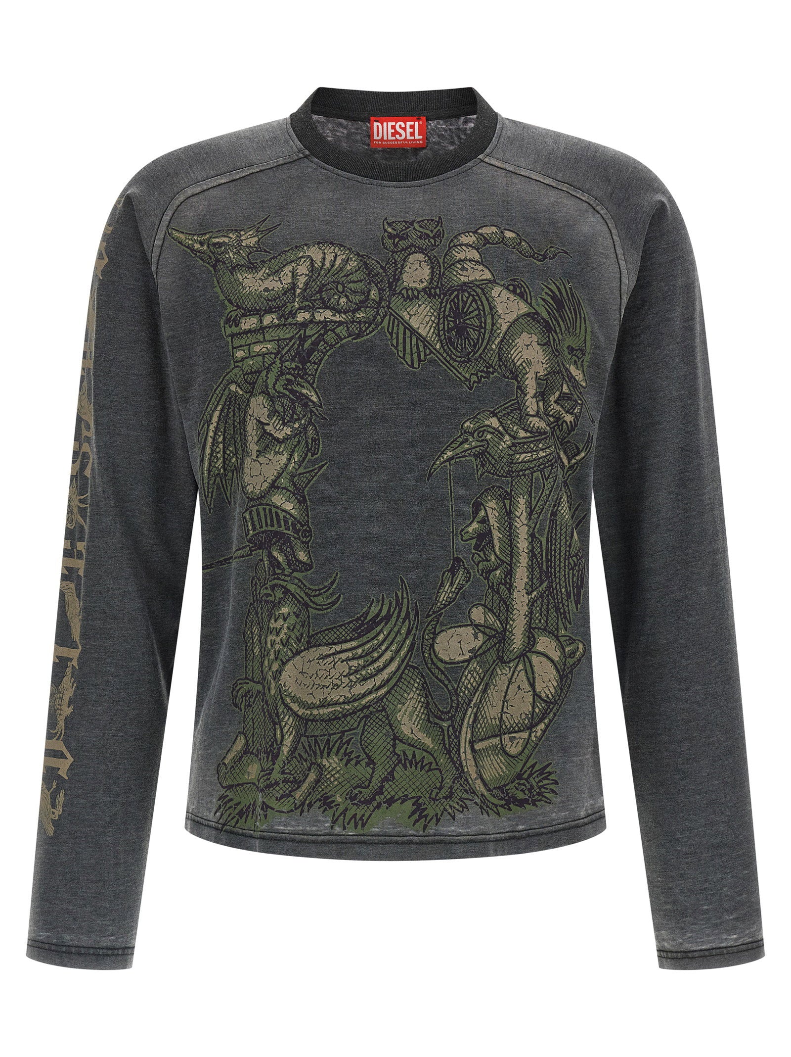 Diesel T-Jori-A Graphic Longsleeve Zwart Longsleeve Diesel