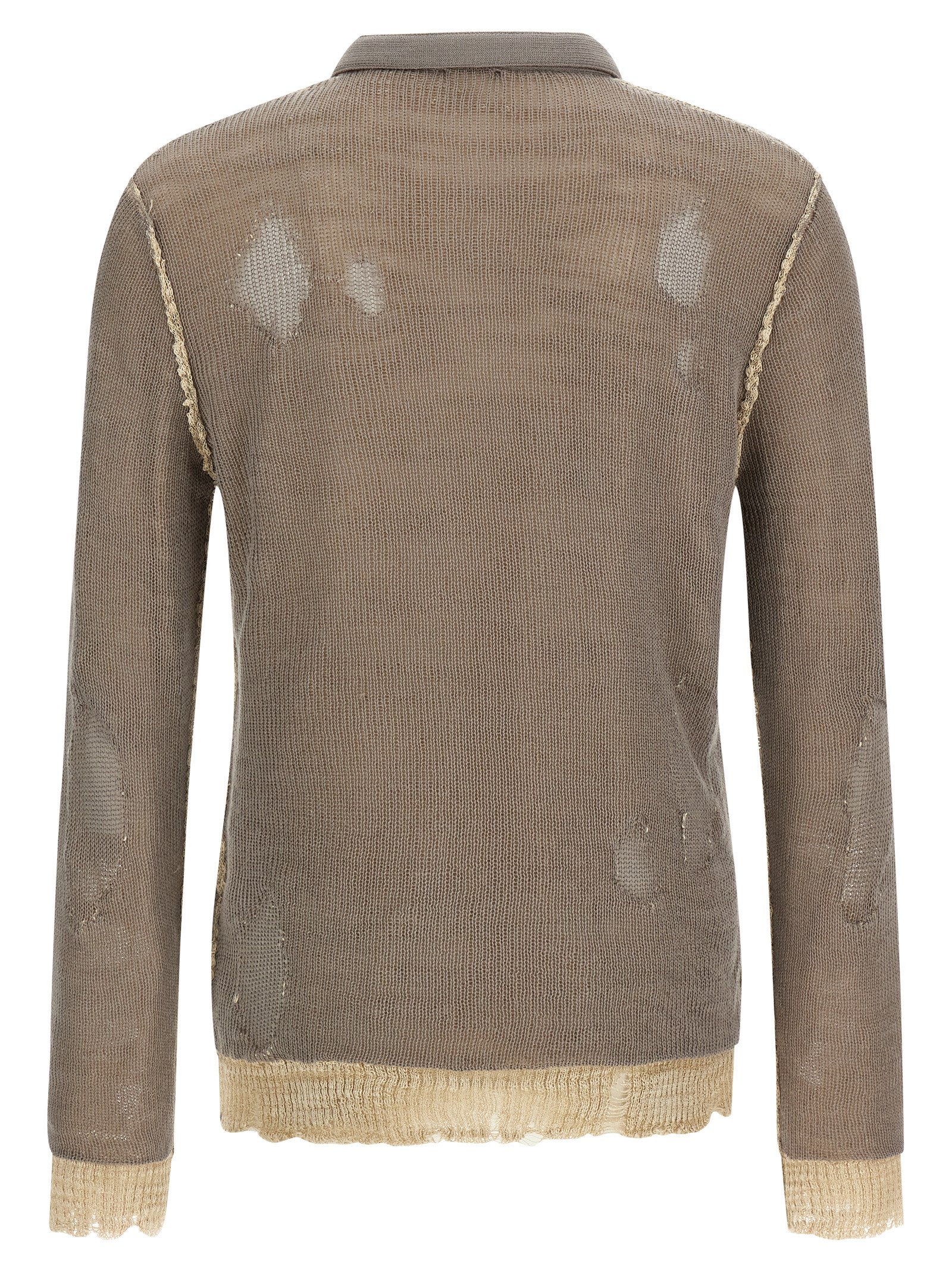 Diesel K-daianeris Jacquard Distressed Linen Blend Sweater