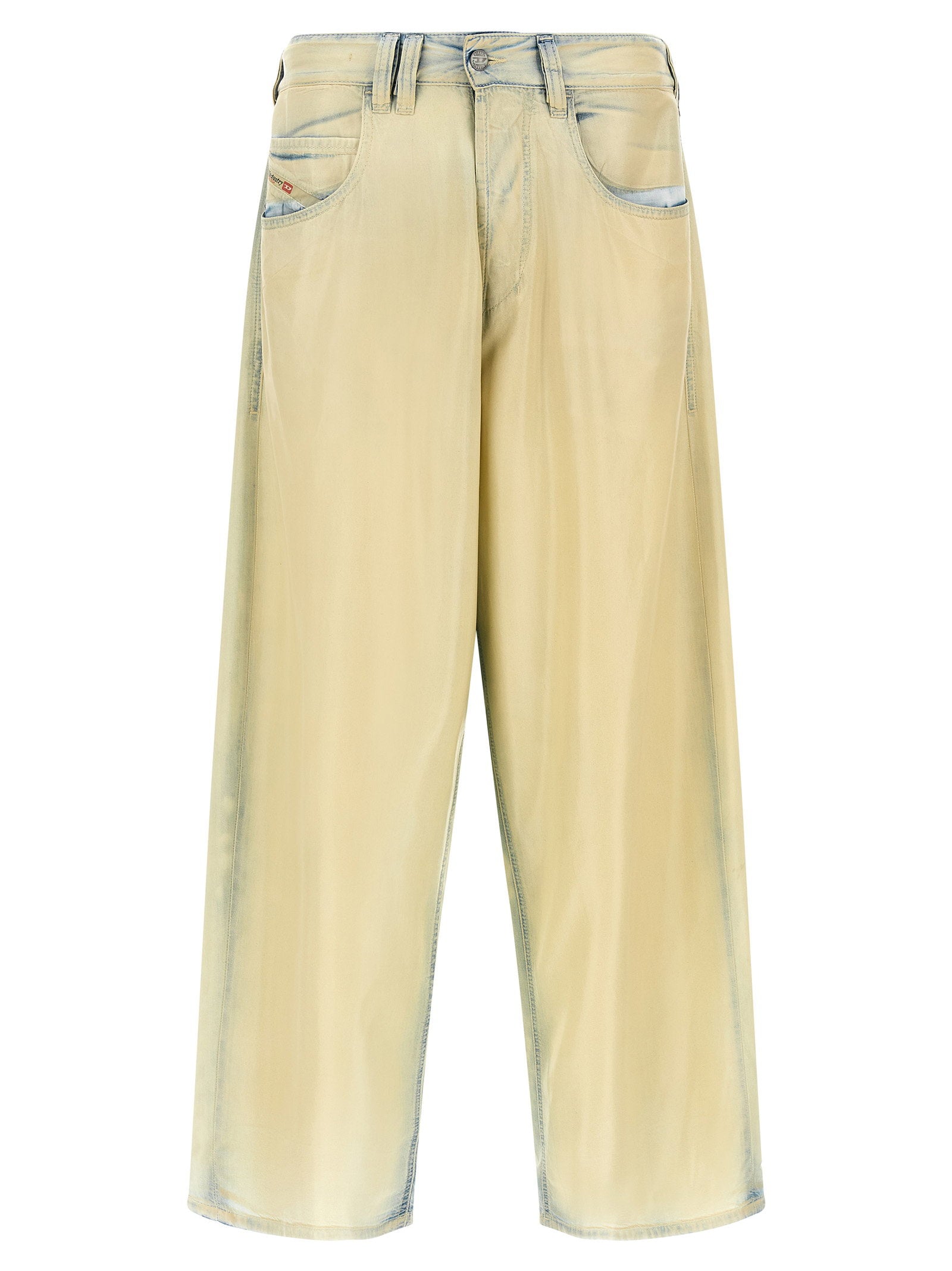 Diesel 1997 D-Enim-M Wide Leg Relaxed Jeans in Sun-Faded Beige Jeans Diesel