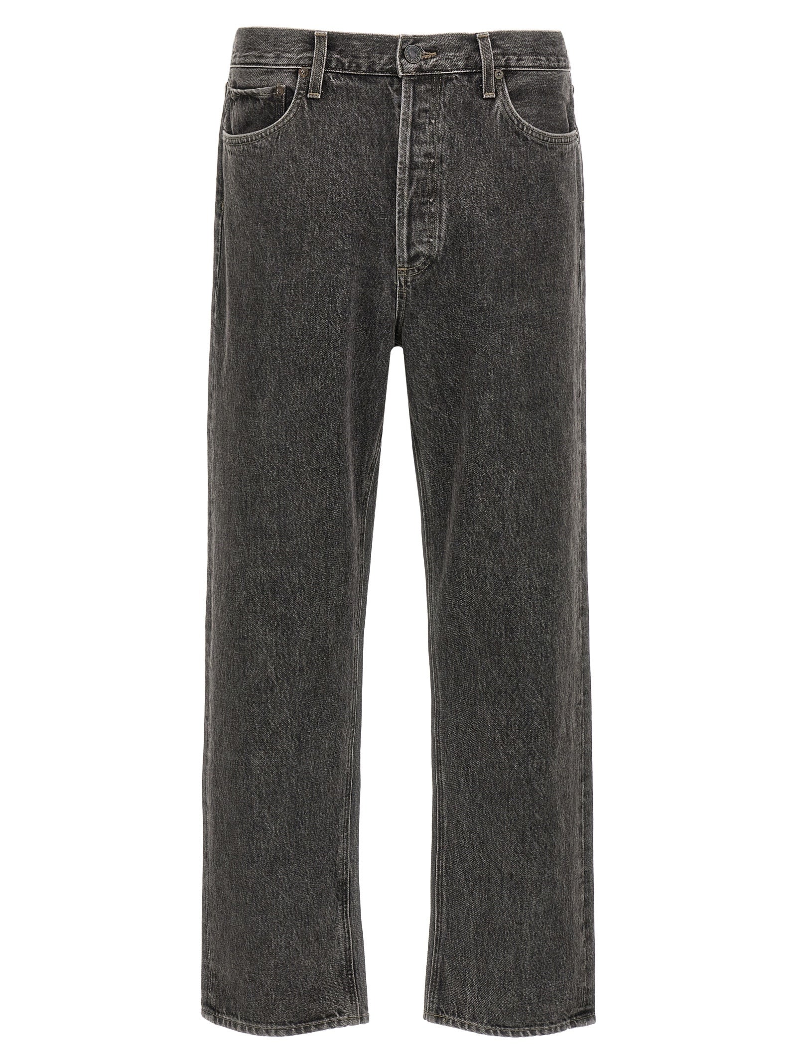 Agolde 90s Mid Waist Straight Jeans Washed Black