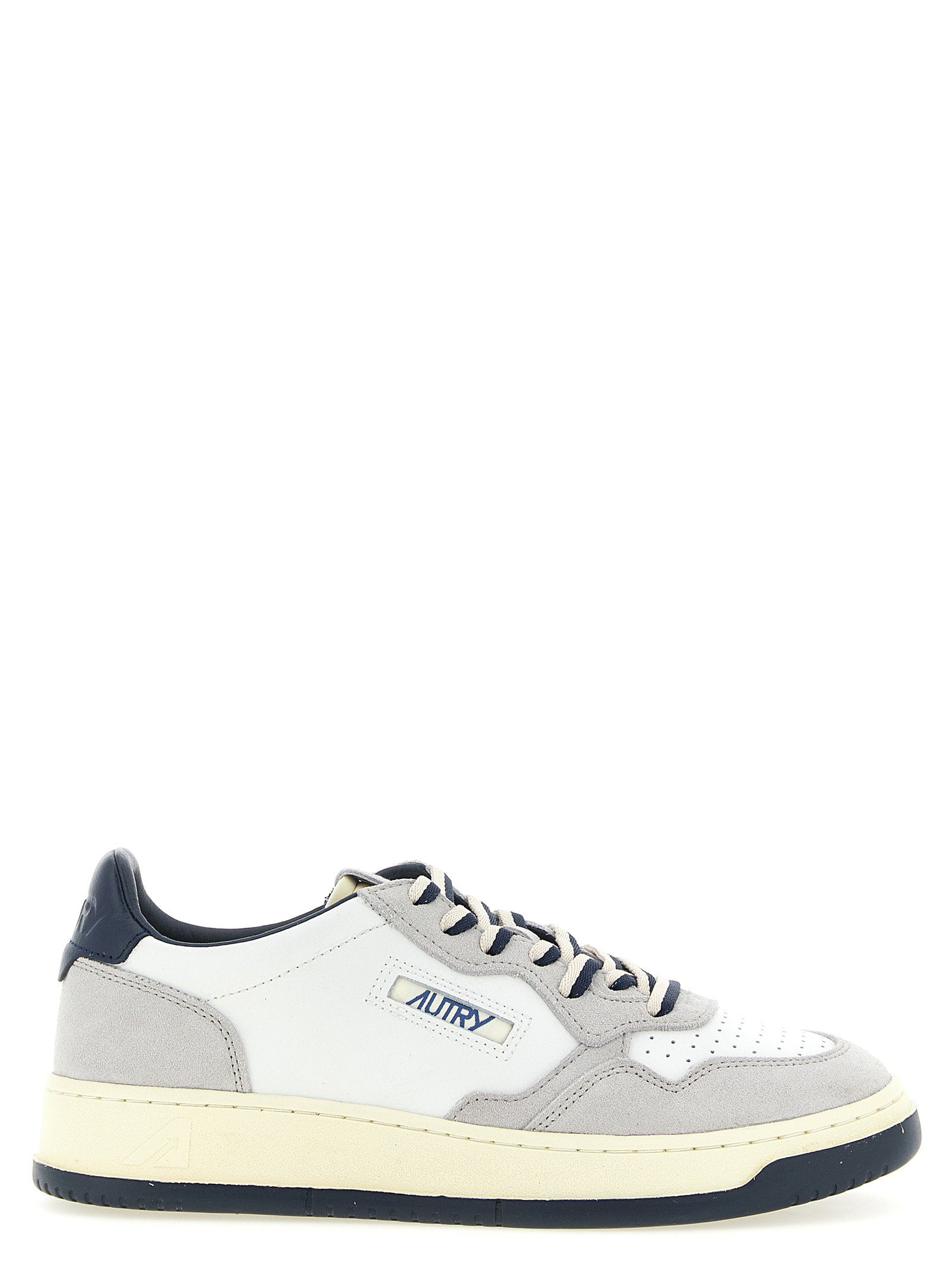 Autry Medalist Low Sneakers met Suède Inzetten en Navy Hiel