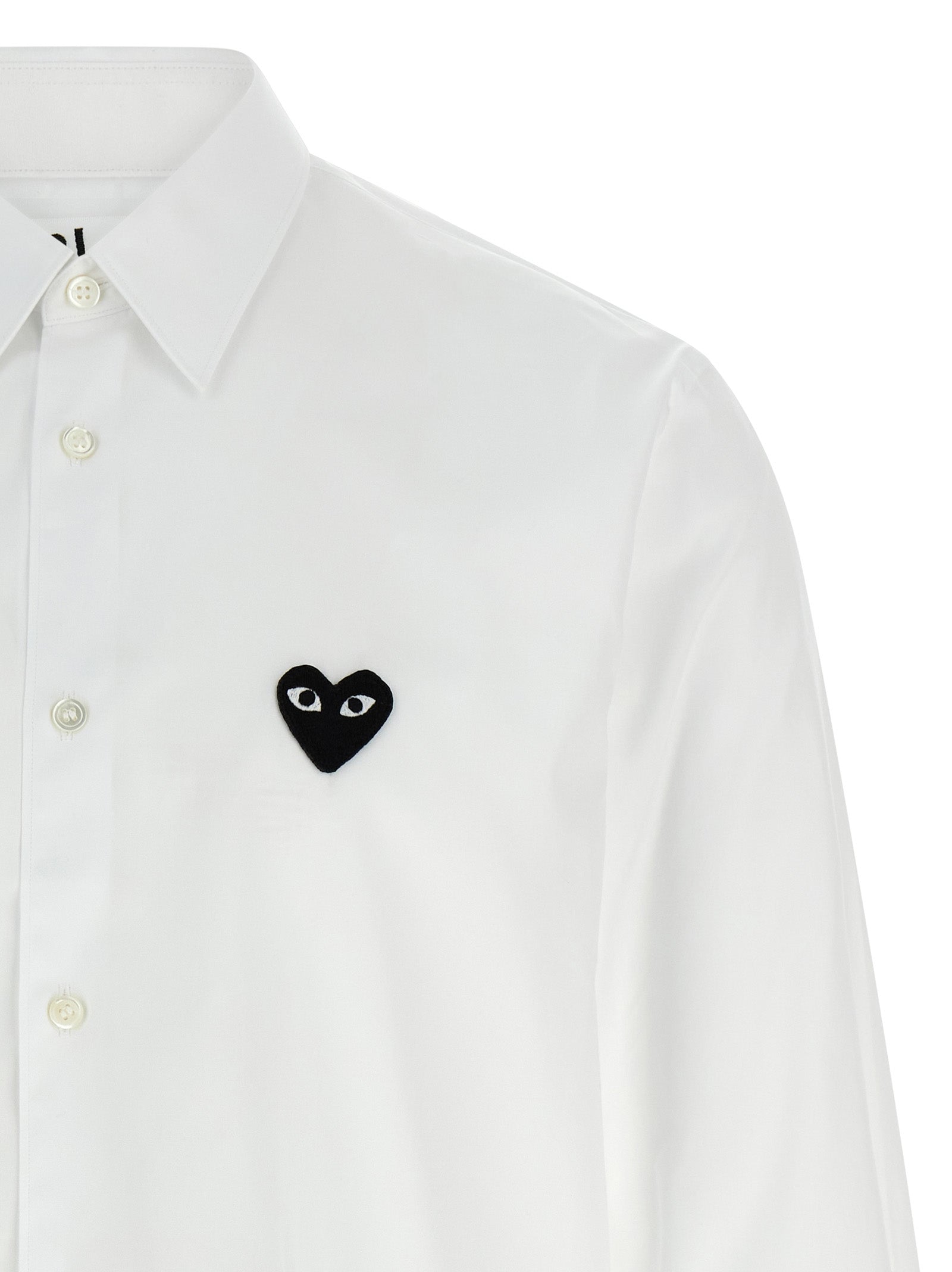 Comme des Garçons PLAY Black Heart Patch Shirt White-thumbmail-3