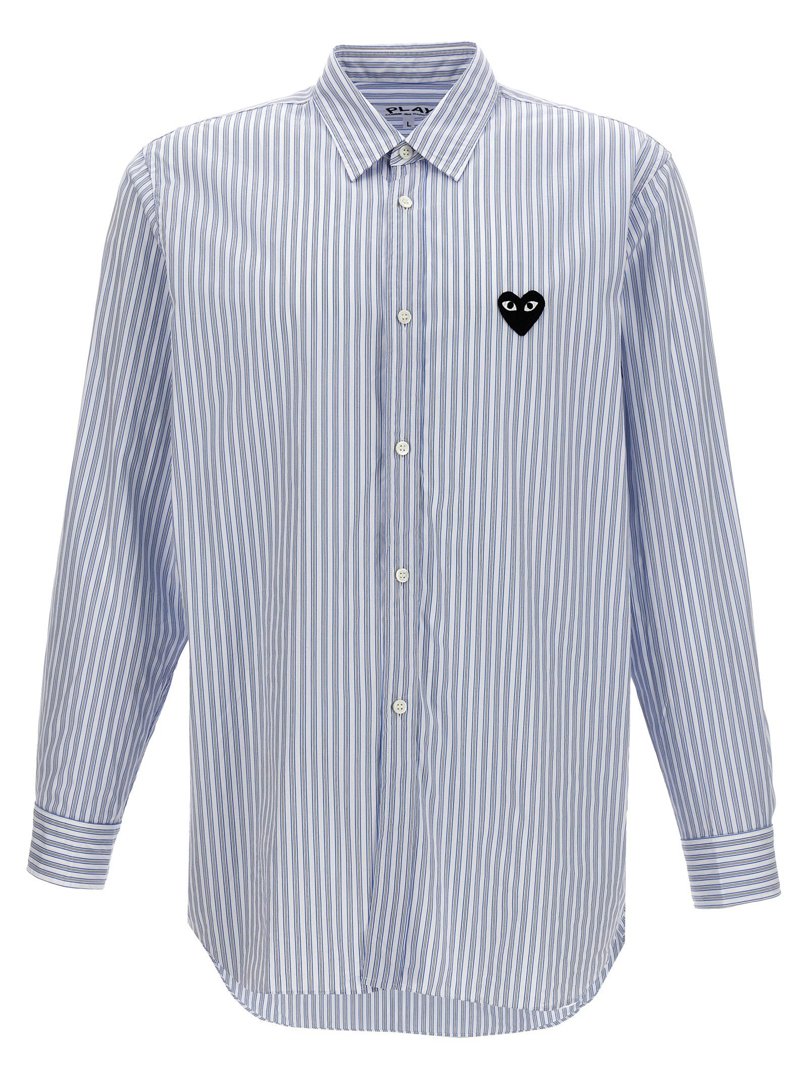 Comme des Garçons Play streepoverhemd blauw vooraanzicht
