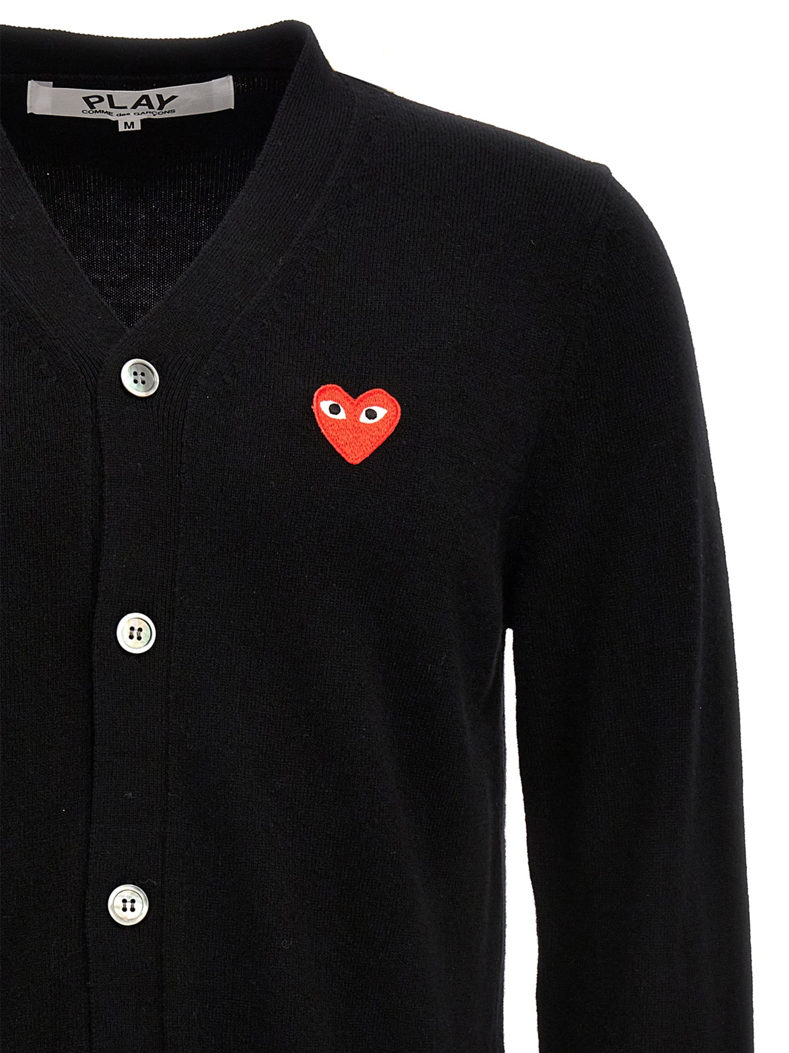 Comme des Garçons PLAY Black Heart Cardigan Black Knitwear Comme Des GarÇons Play