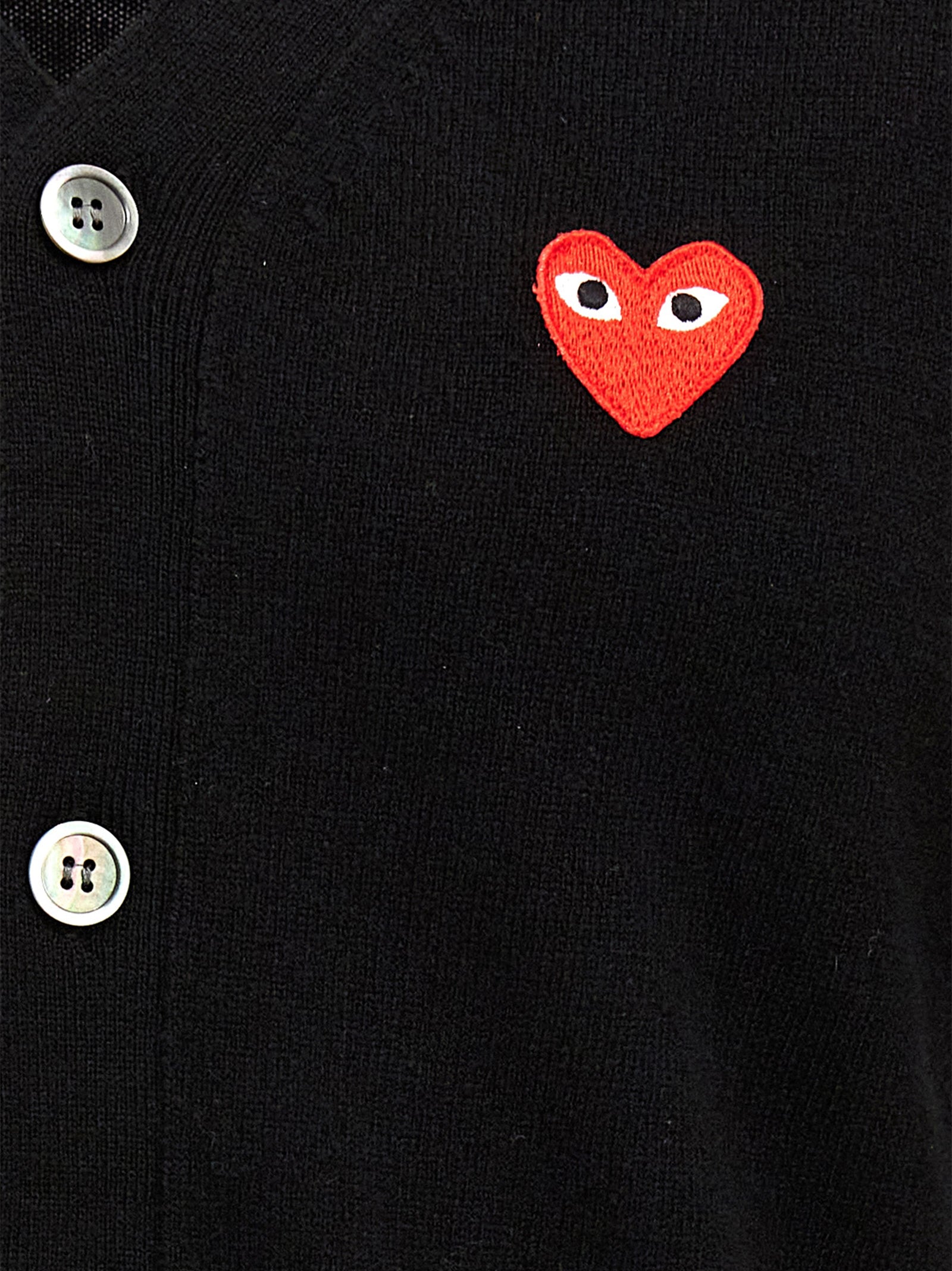 Comme des Garçons PLAY Black Heart Cardigan Black Knitwear Comme Des GarÇons Play