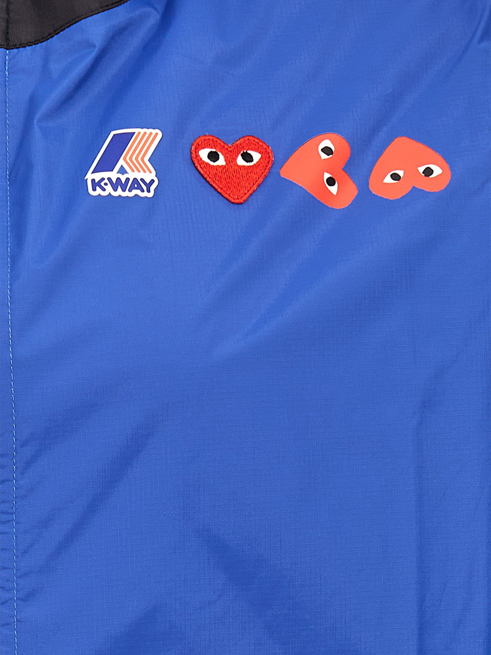 Comme des Garçons Play x K-Way jacket blauw zwart - detail elastische manchet