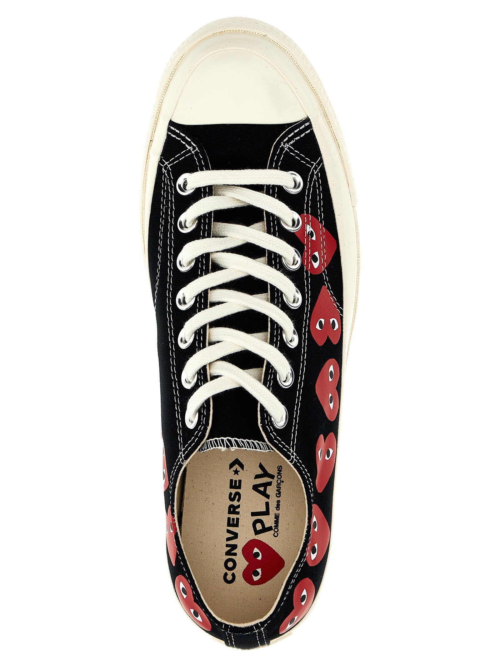 CDG Play x Converse Chuck 70 veters en Multi Heart-print bovenaanzicht