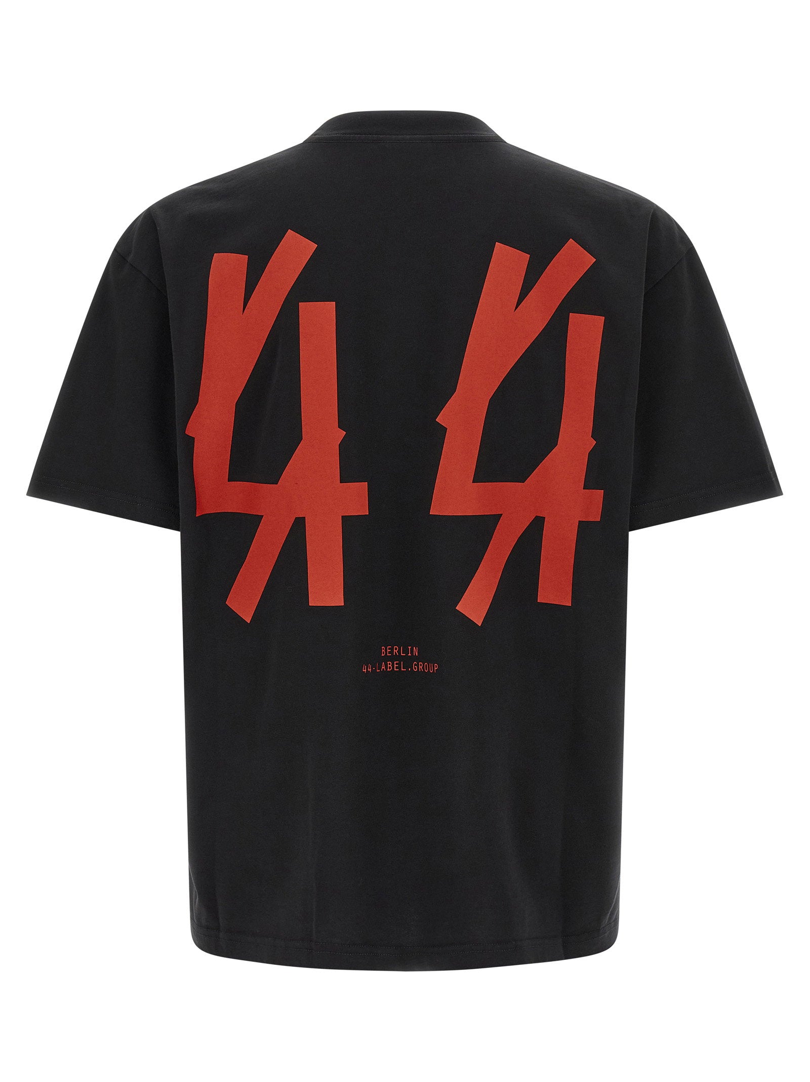 44 Label Group New J44 Tee zwart - achteraanzicht met rode print