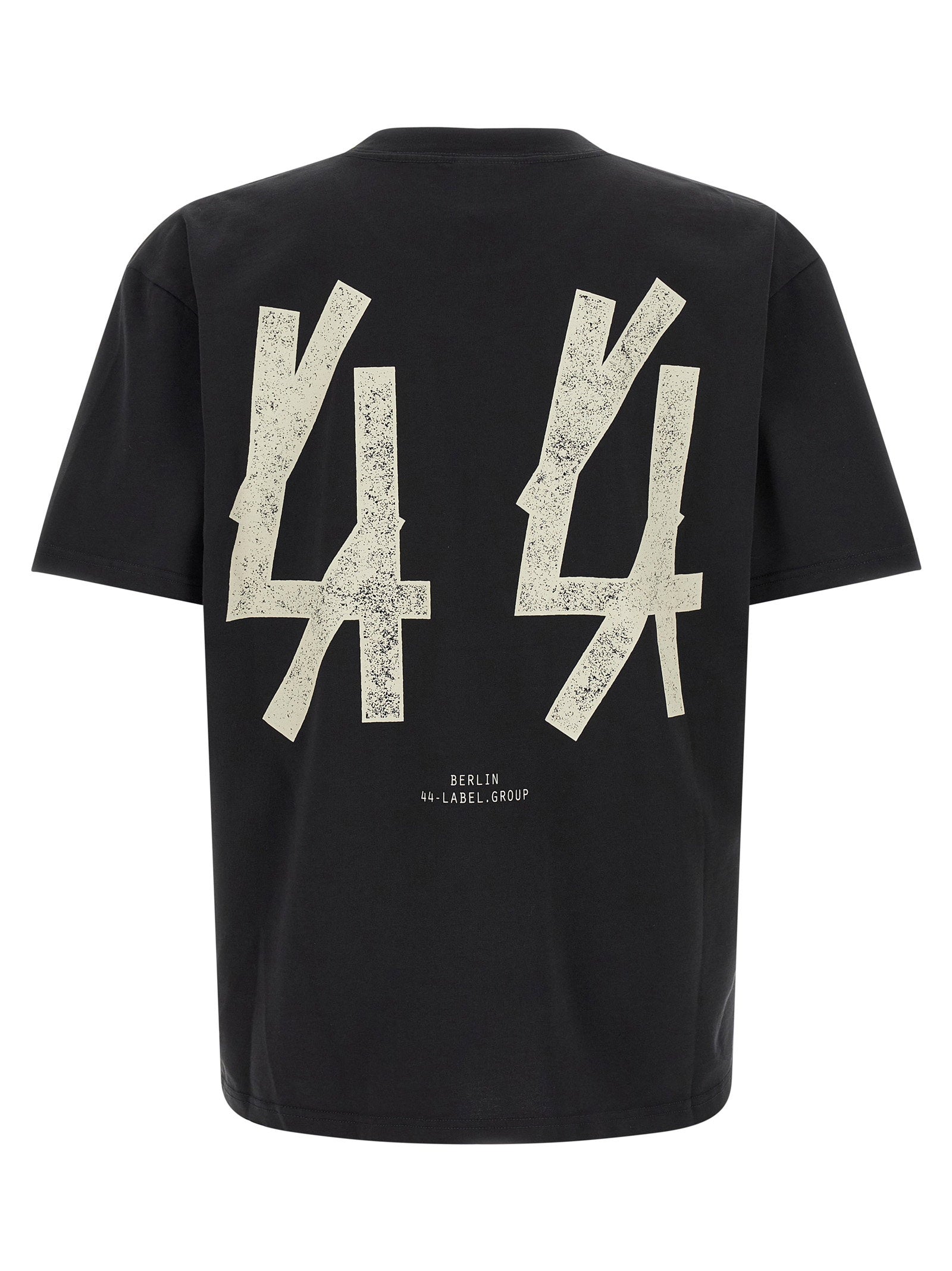 44 Label Group New Bobai T-shirt zwart, achteraanzicht met 44-logoprint