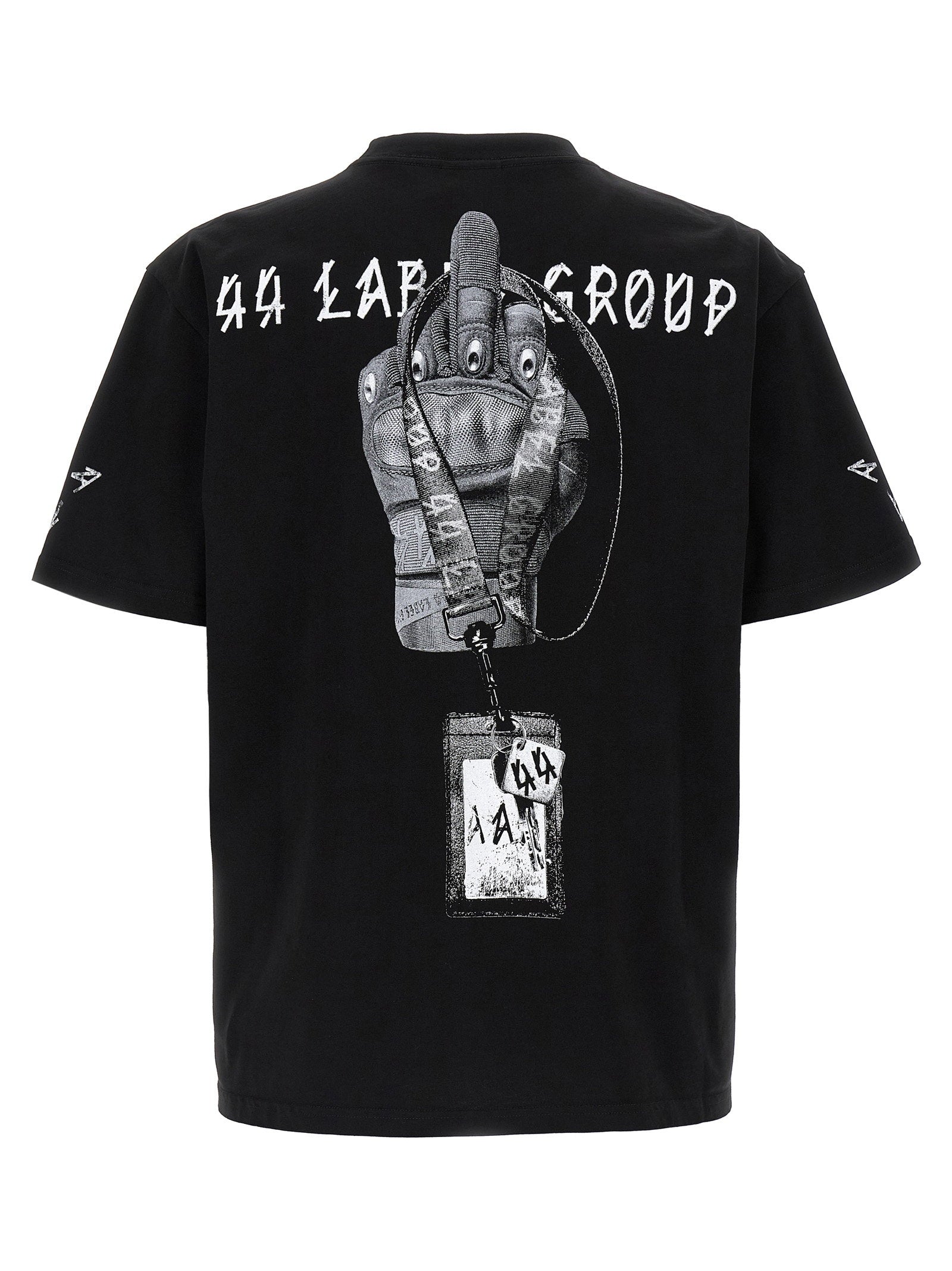 44 Label Group Gloves Print Katoenen T-shirt Wit Topwear 44 Label