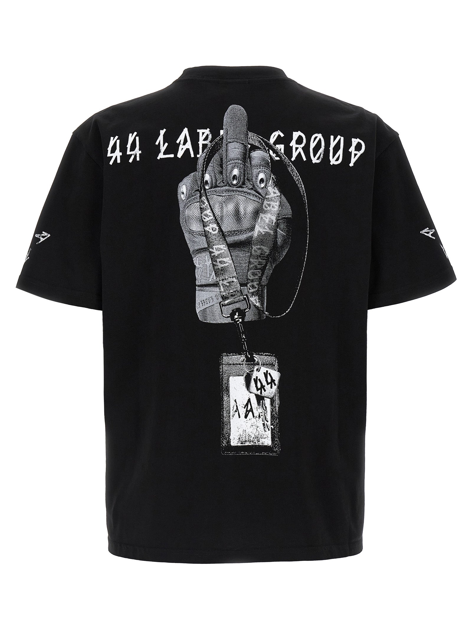 44 Label Group Gloves Print T-Shirt Black