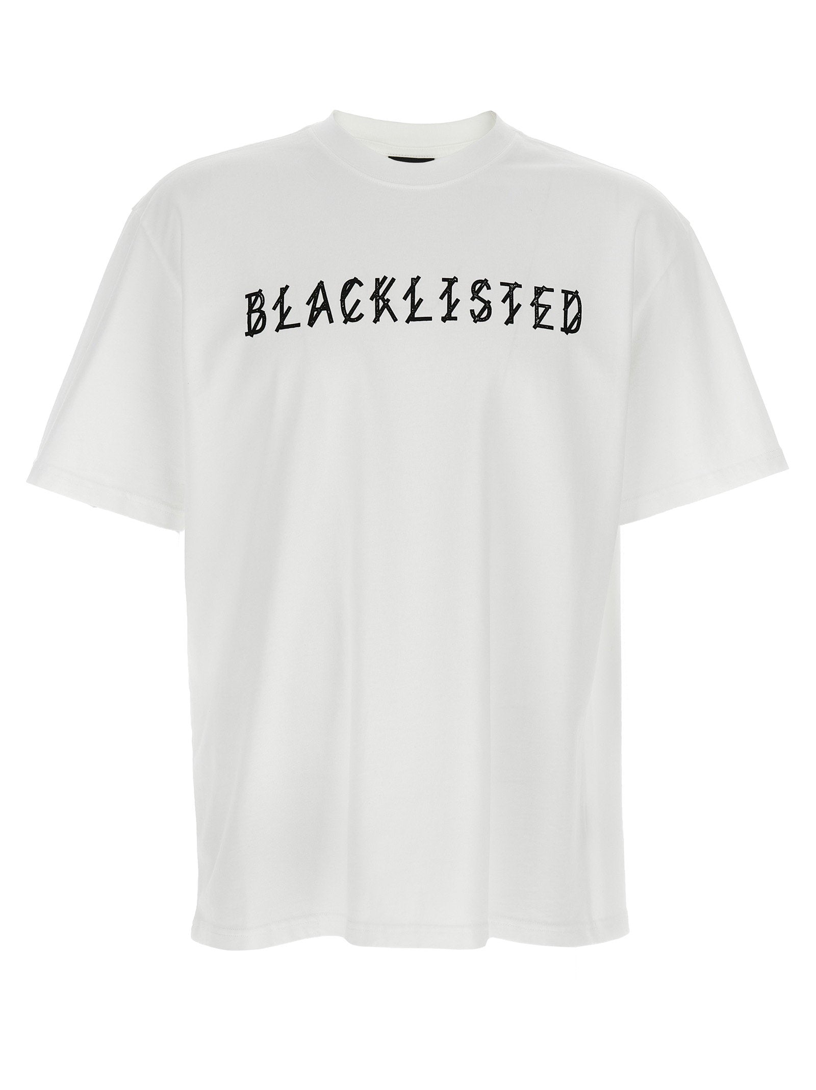 44 Label Group Blacklisted Print Katoenen T-shirt Wit Zwart Topwear 44 Label