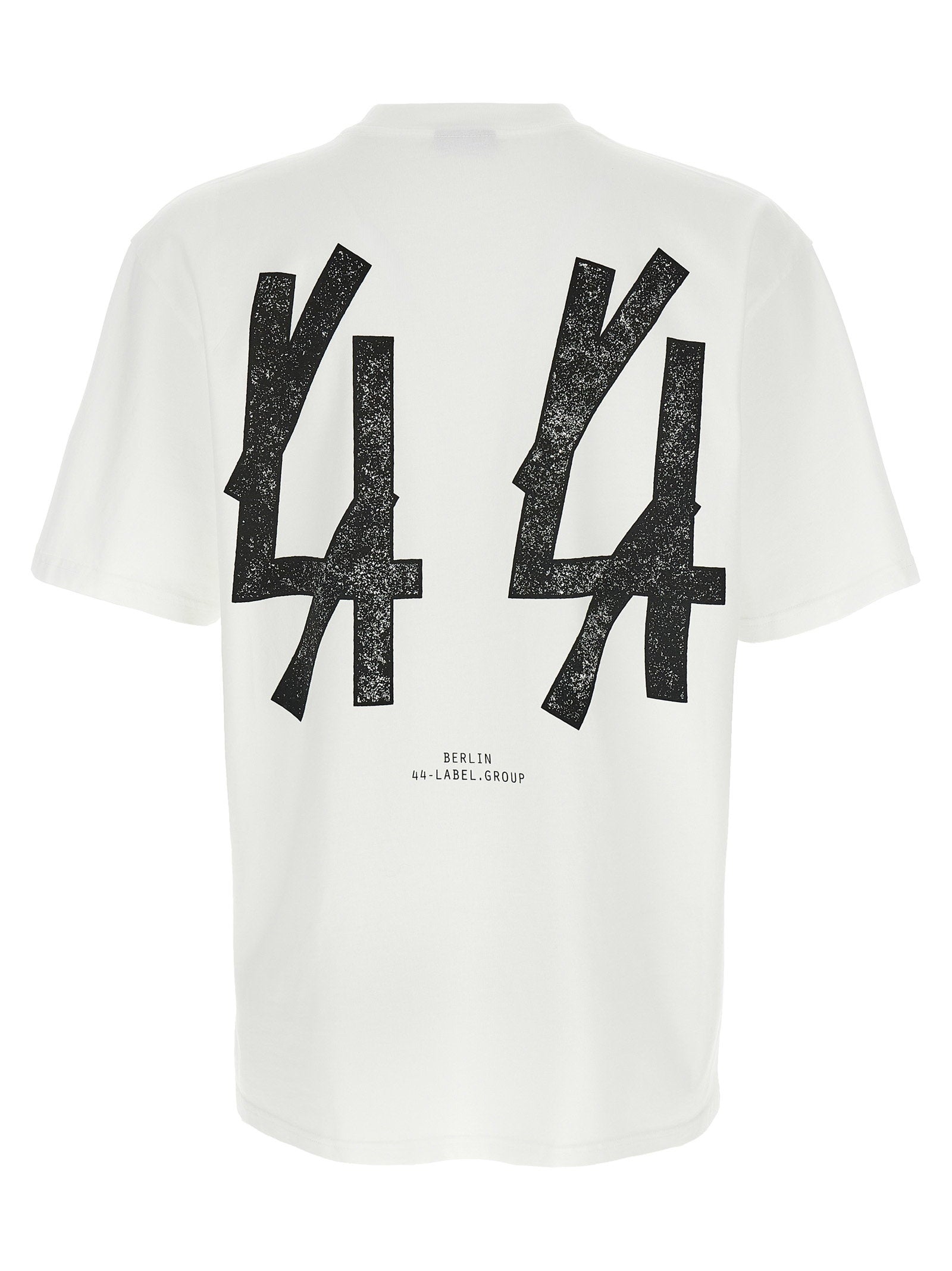 44 Label Group Blacklisted Print Katoenen T-shirt Wit Zwart Topwear 44 Label