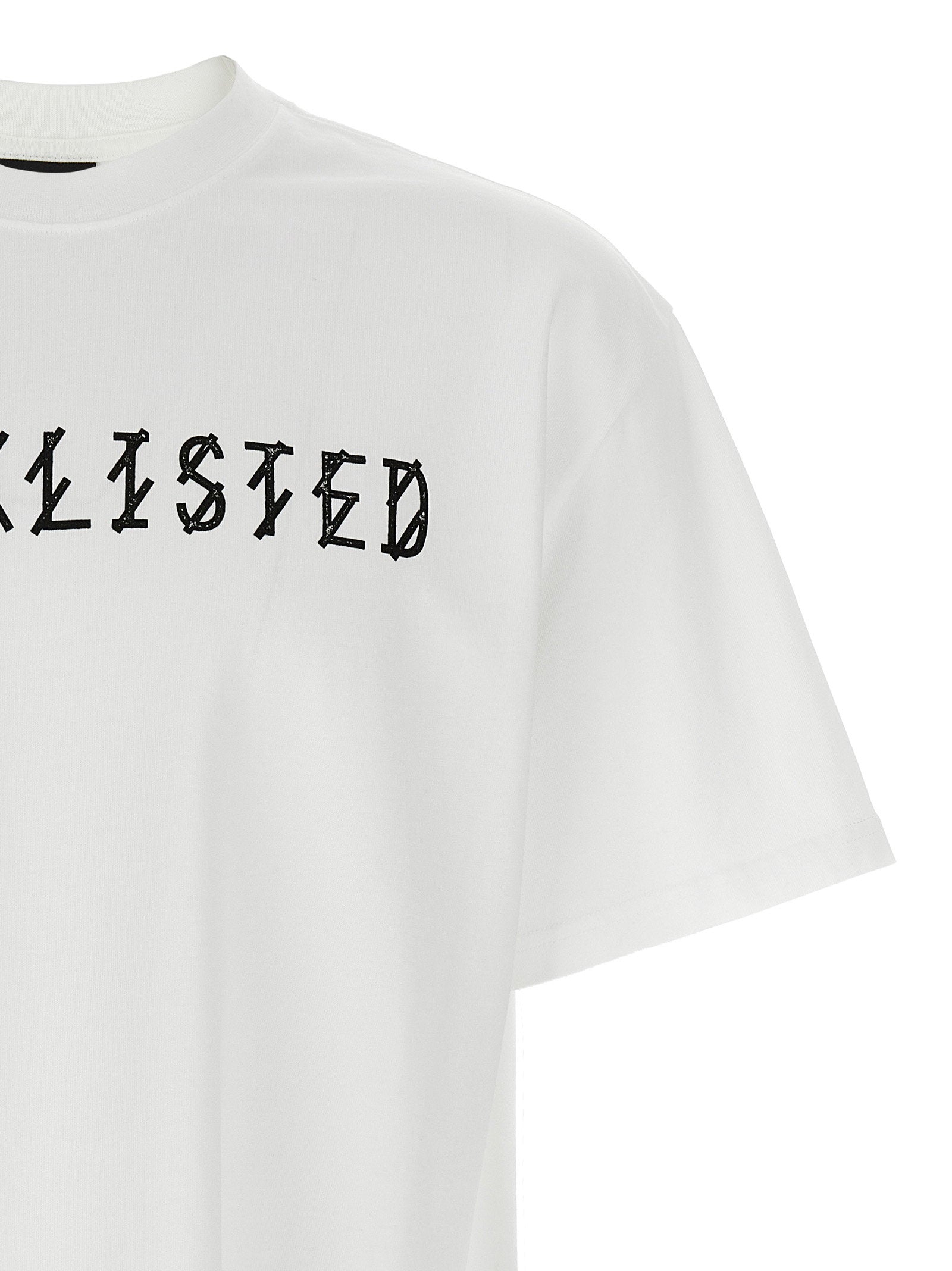 44 Label Group Blacklisted Print Katoenen T-shirt Wit Zwart Topwear 44 Label