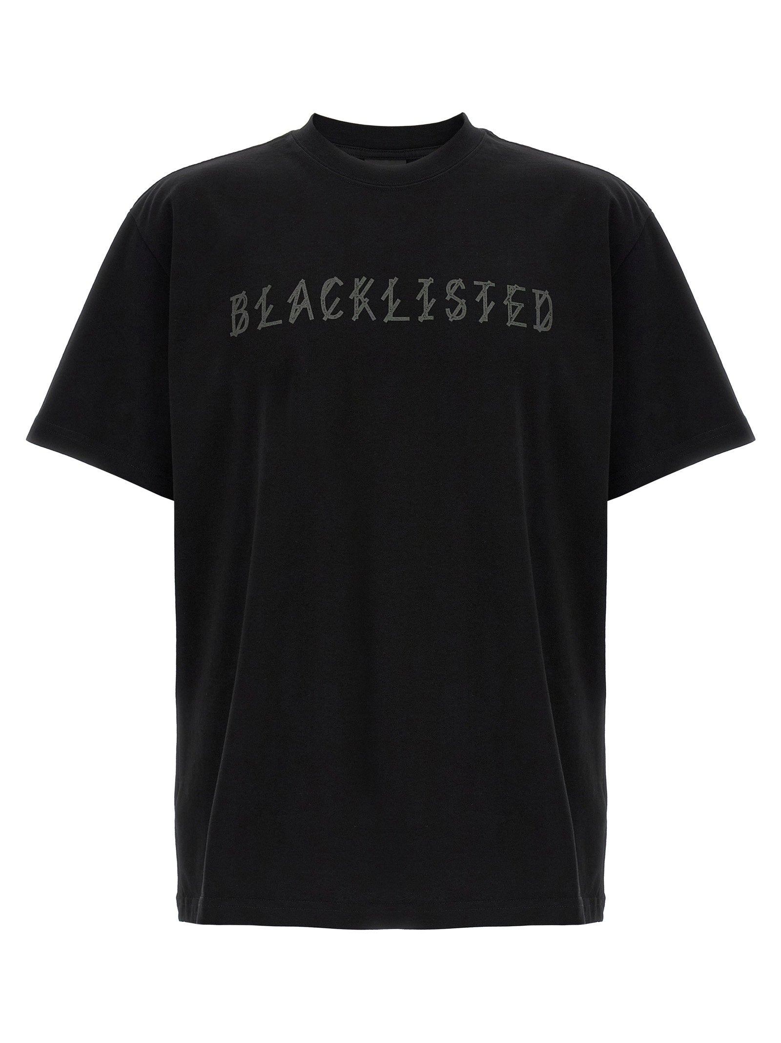 44 Label Group Blacklisted Tee Katoenen T-shirt met Print Zwart Topwear 44 Label