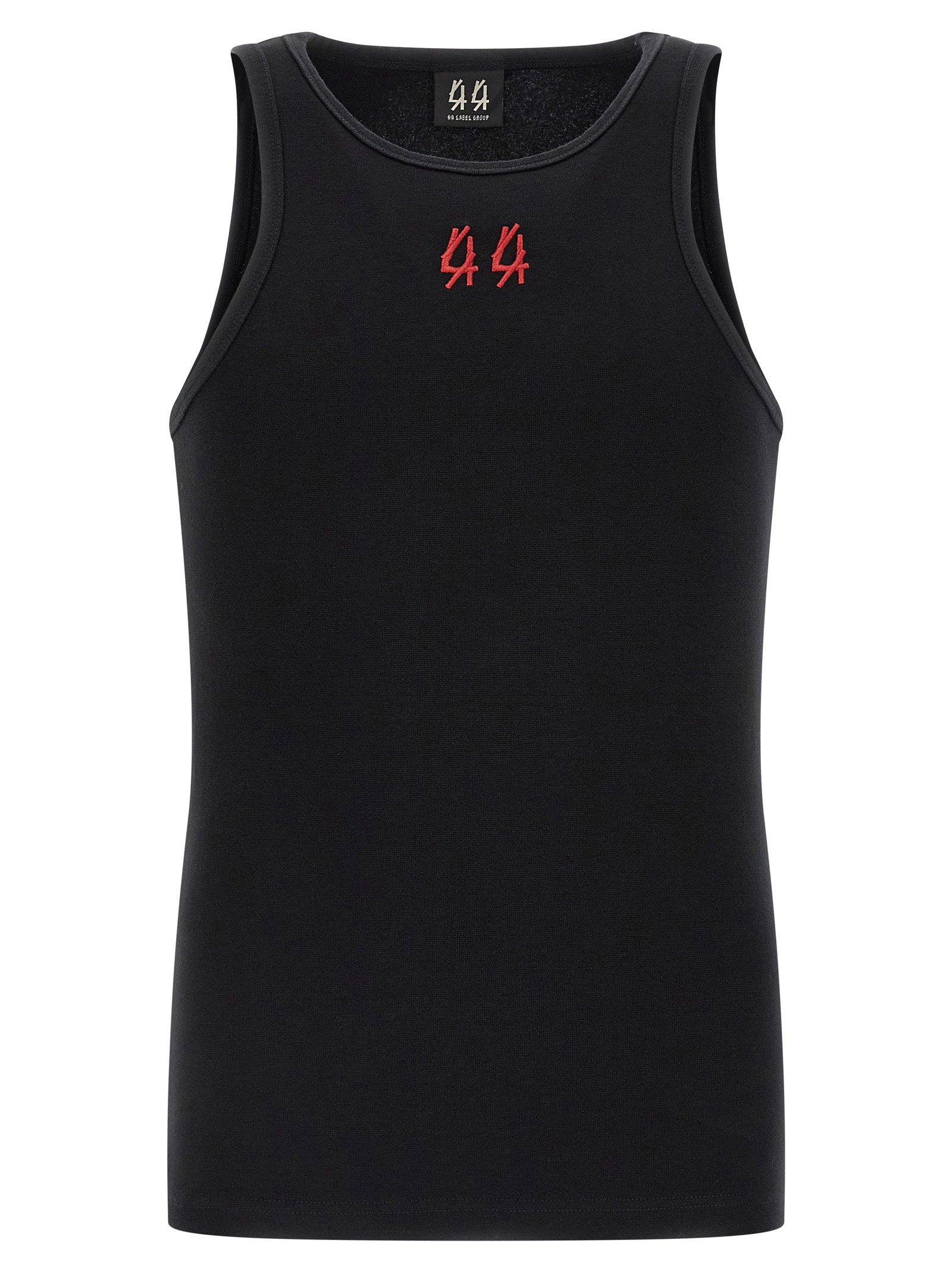 44 Label Group Classic Rib tanktop zwart vooraanzicht