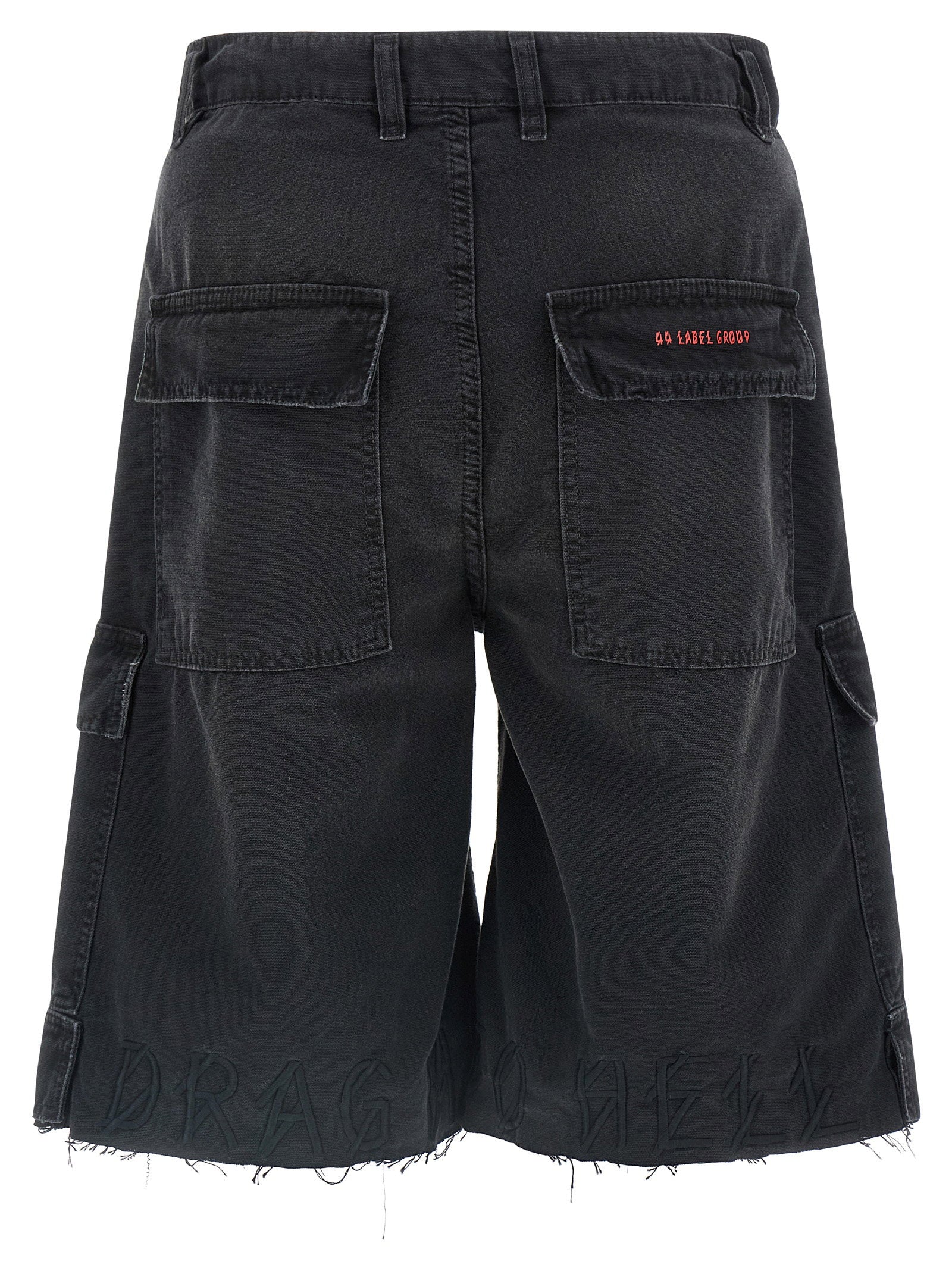 44 Label Group Raw Cargo bermuda short, achteraanzicht met backprint