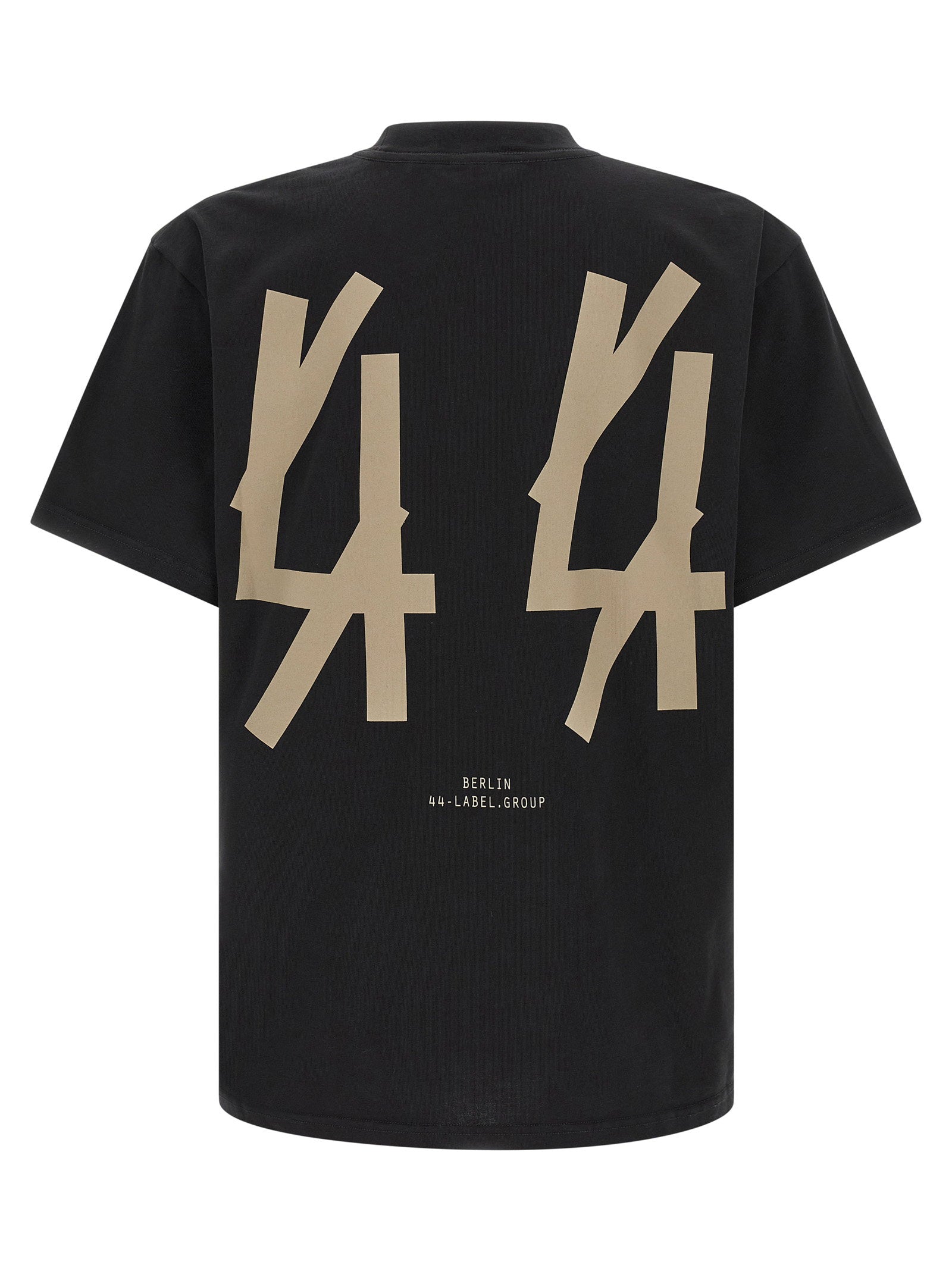44 Label Group Classic Tee in zwart, achteraanzicht met 44-graphic